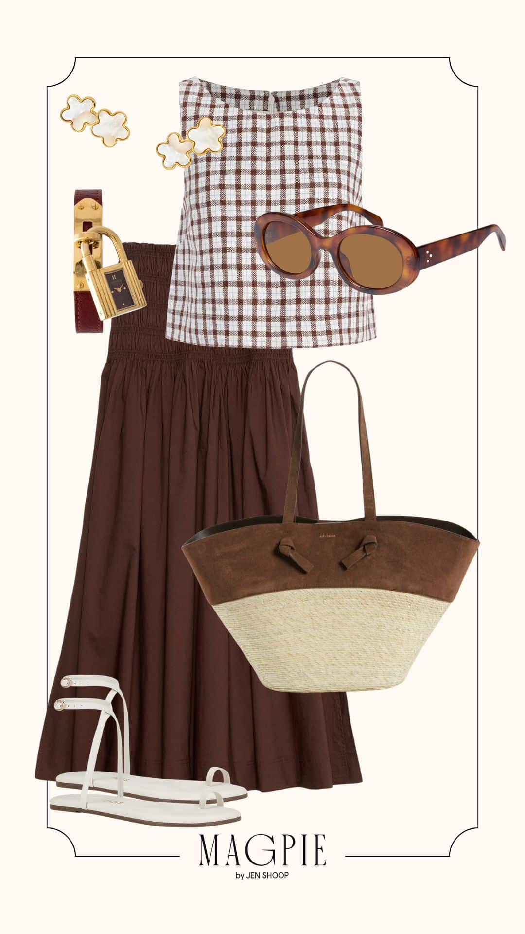 lightweight summer skirt outfit idea