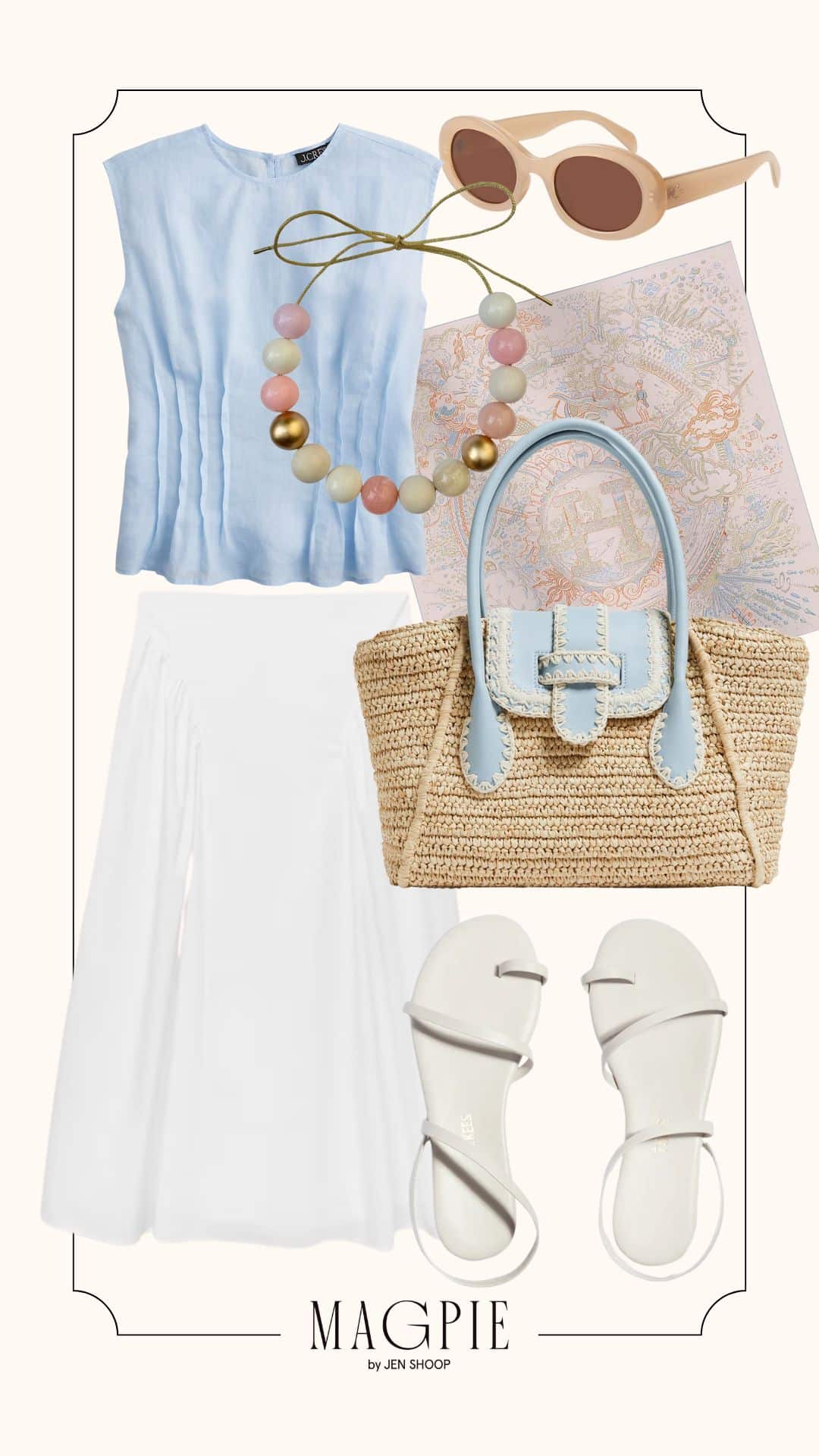 lightweight summer skirt outfit idea