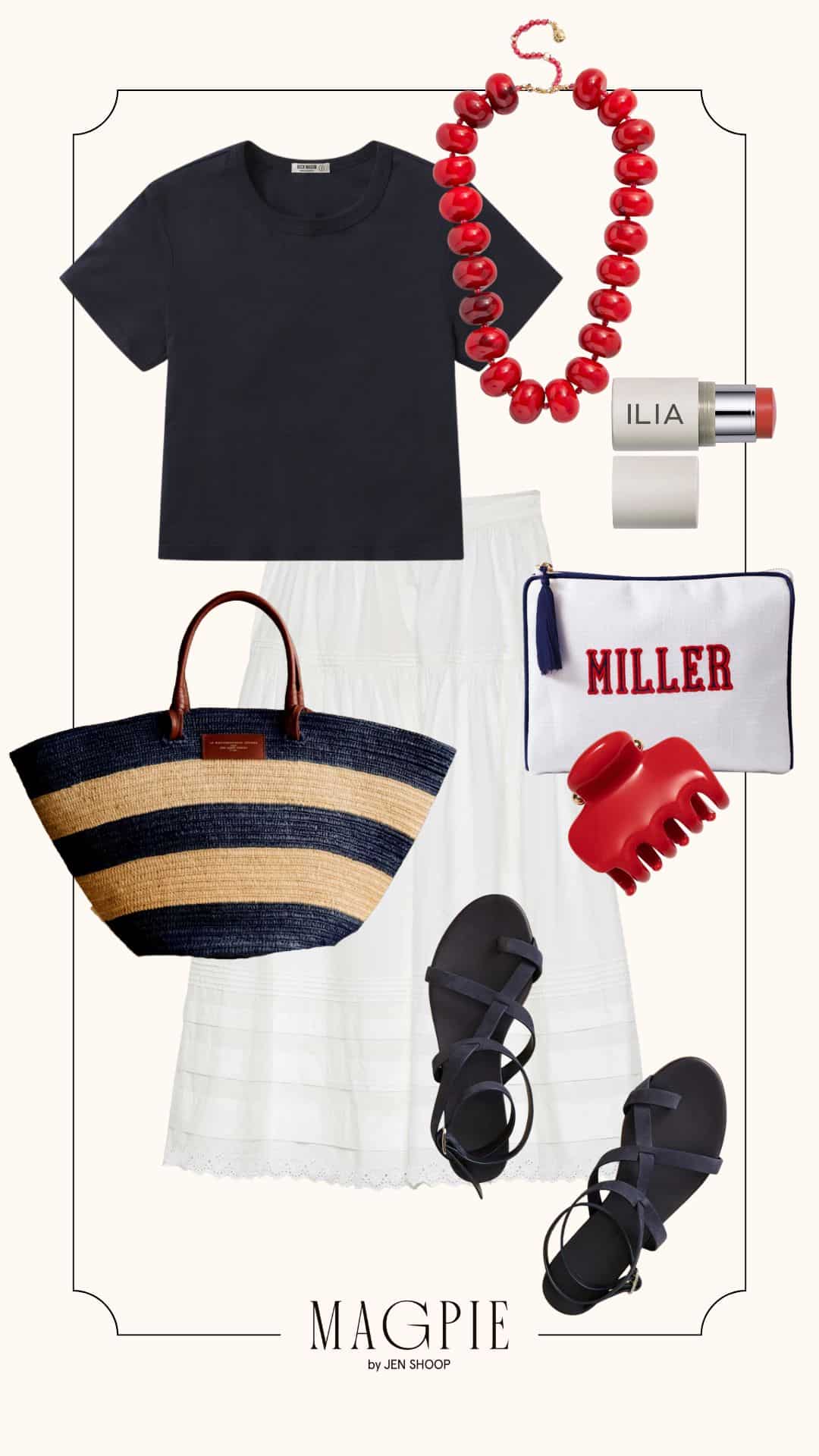 lightweight summer skirt outfit idea