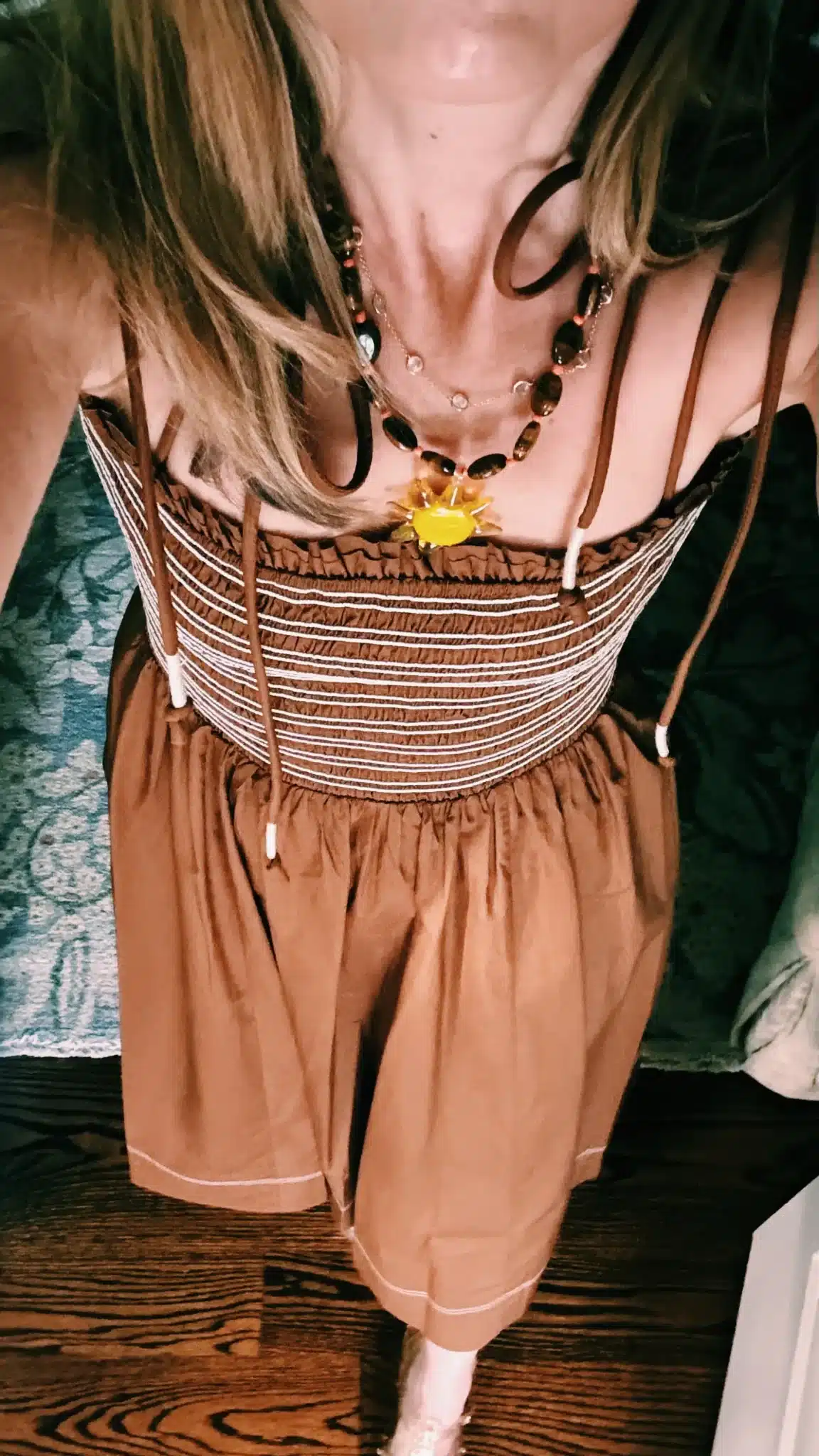 veronica beard brown smocked dress