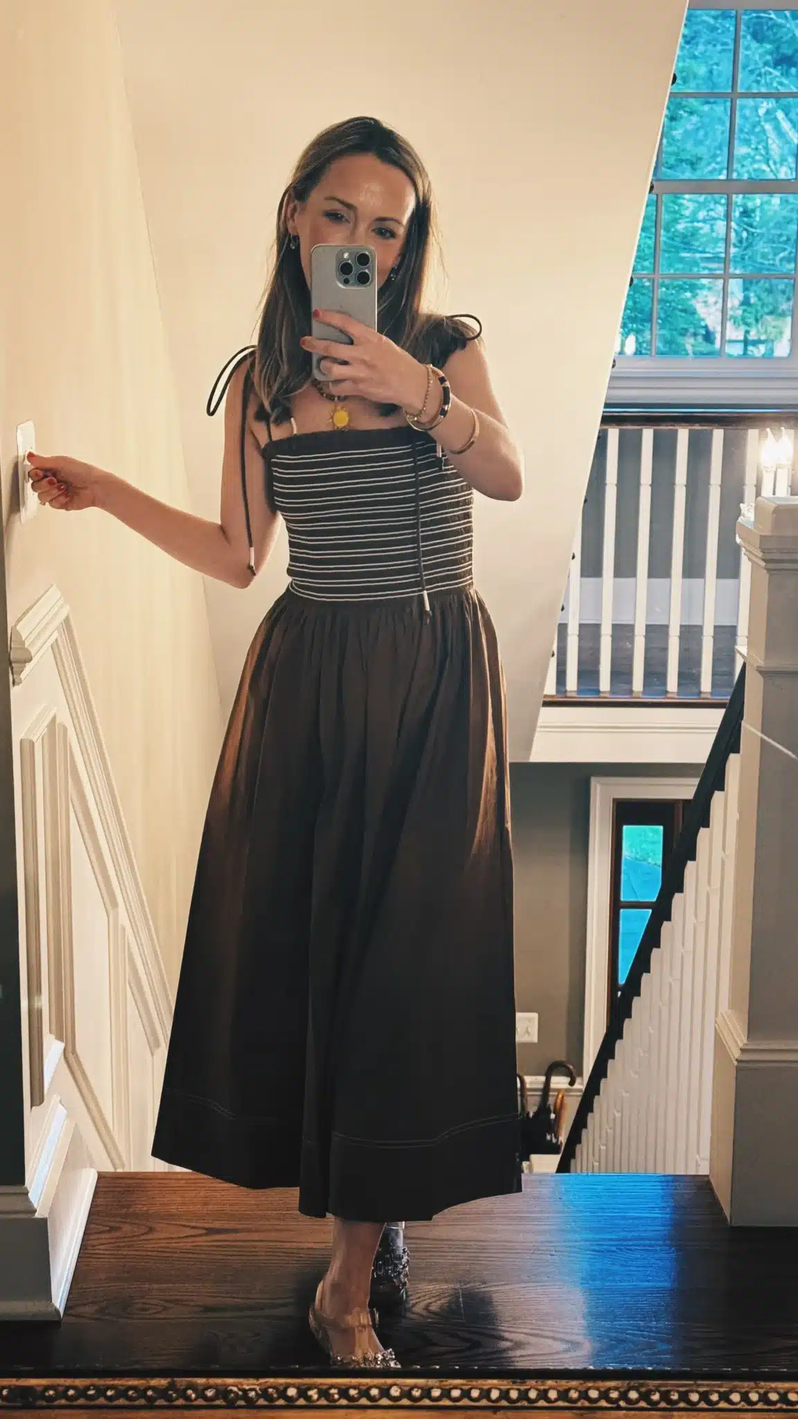 veronica beard brown smocked dress