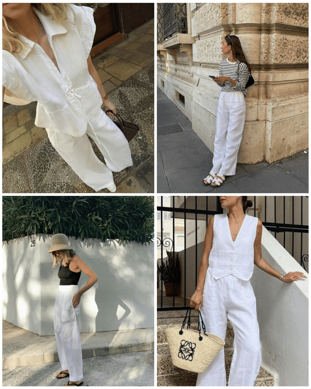 White Linen Pants: Street Style Inspo.