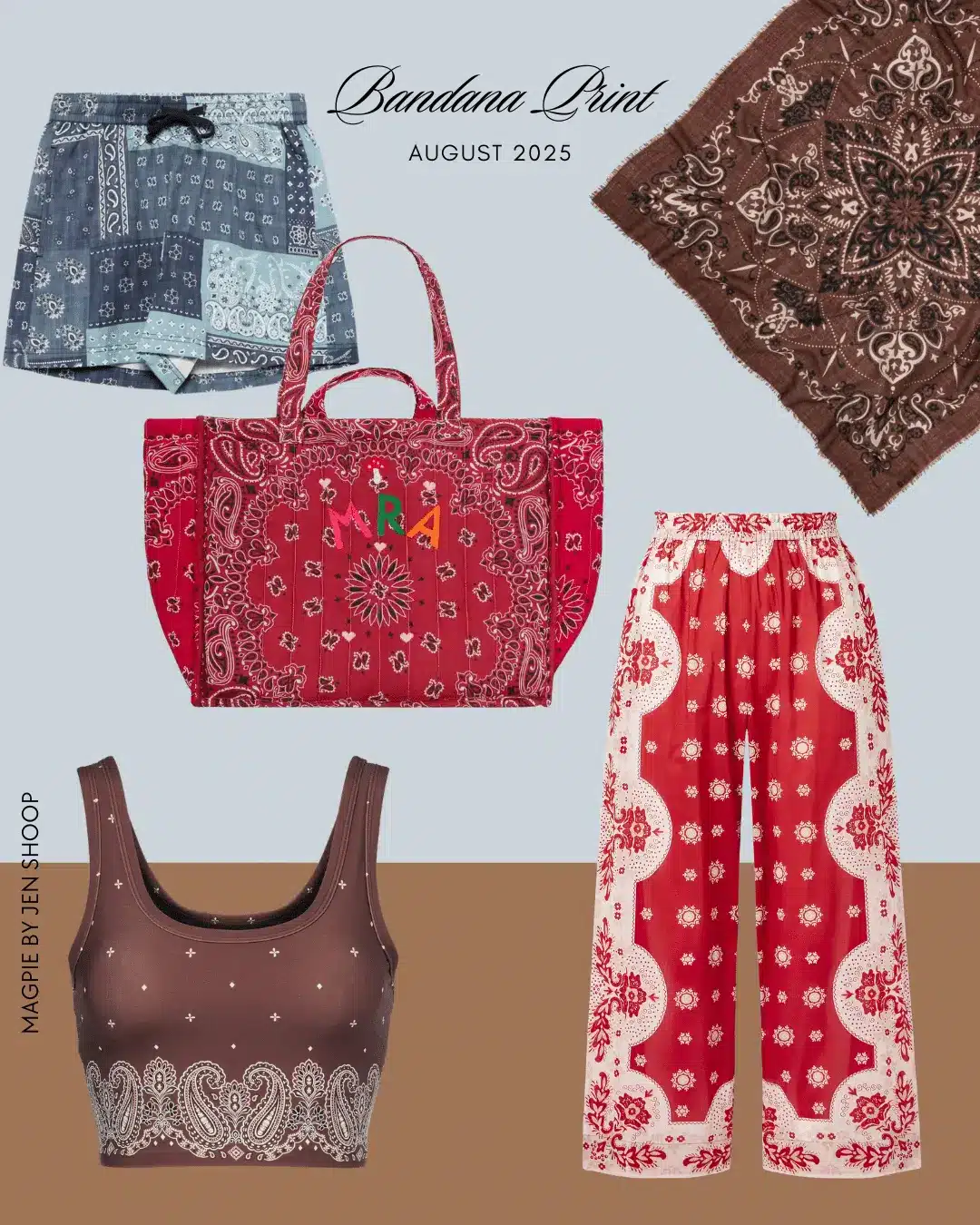 Bandana print trend collage