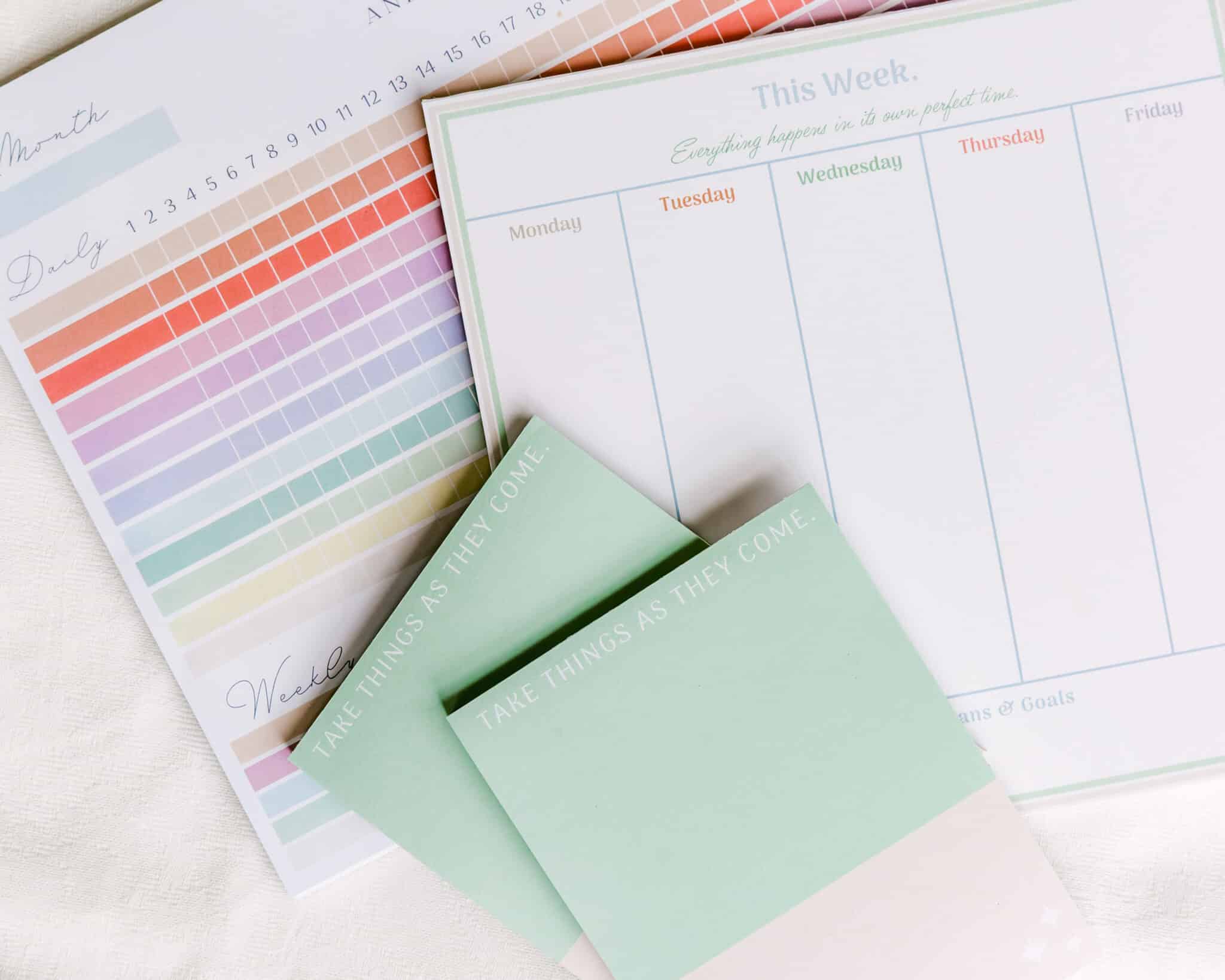 pastel weekly planning pad for moms