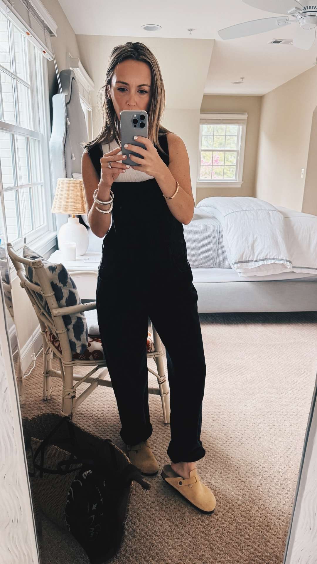 Quince denim overalls