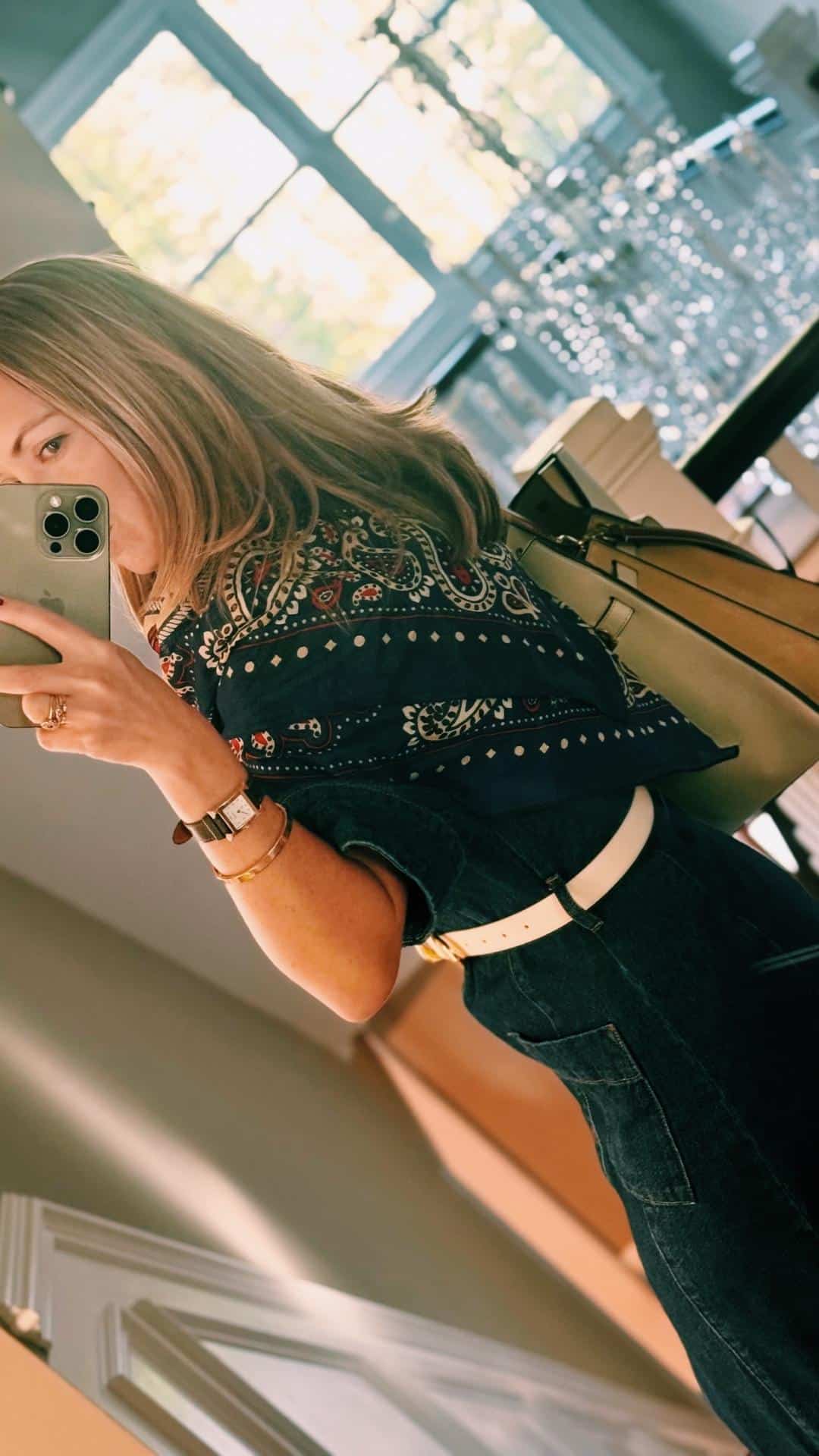 Fall denim midi dress
