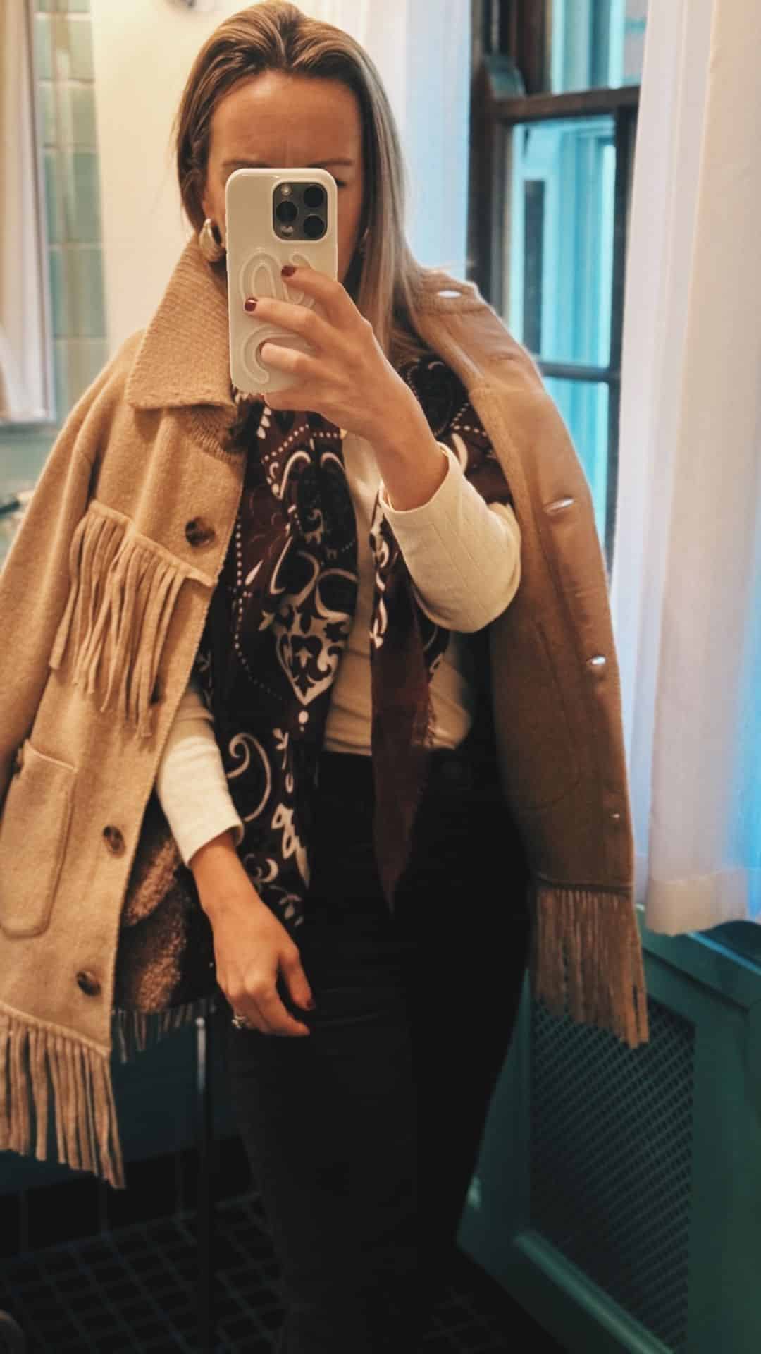 Guest in residence fringe jacket