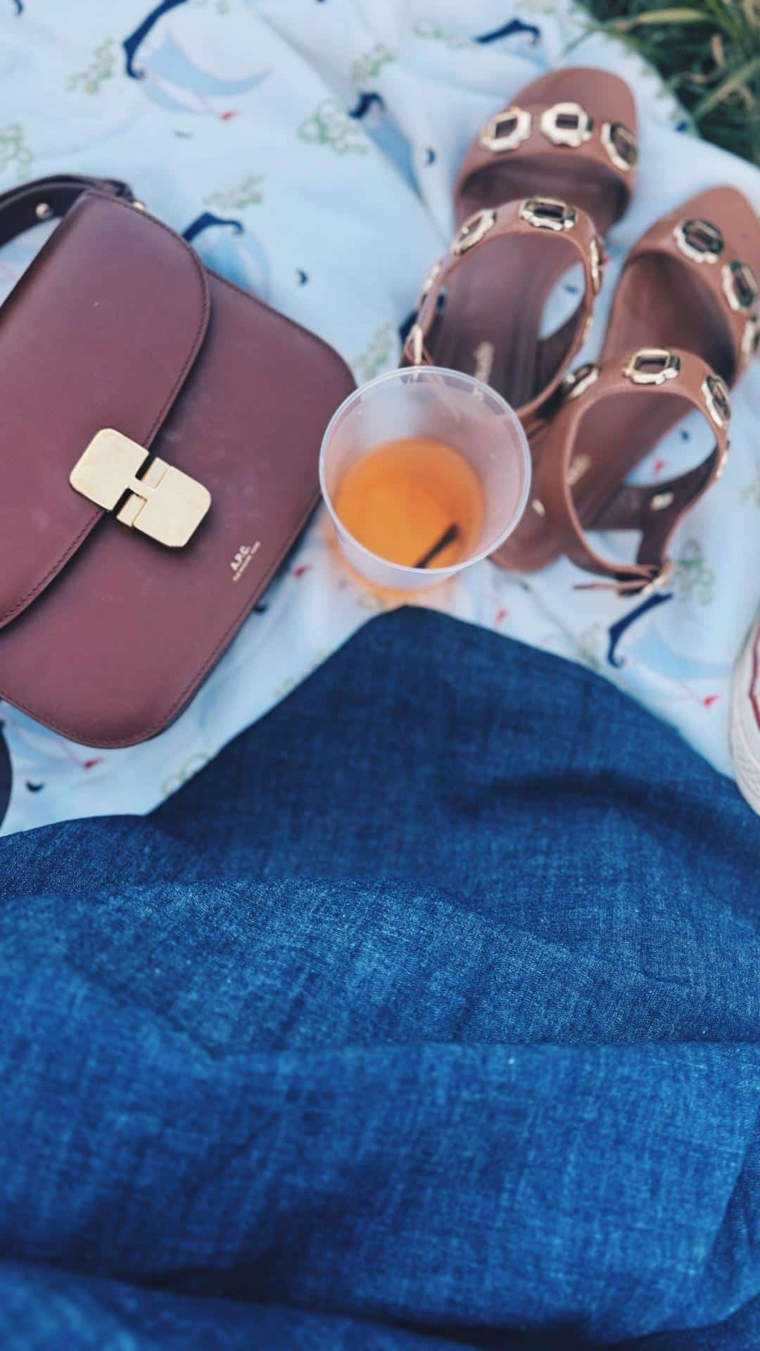 Madewell denim smocked skirt