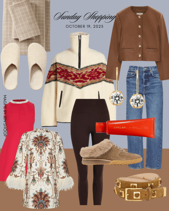 fall shopping collage with home, beauty, and fall fashion finds