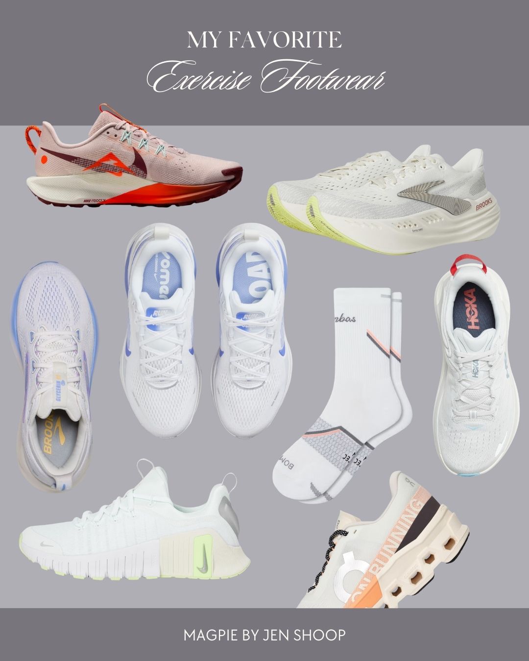 Exercise footwear running and gym shoes collage