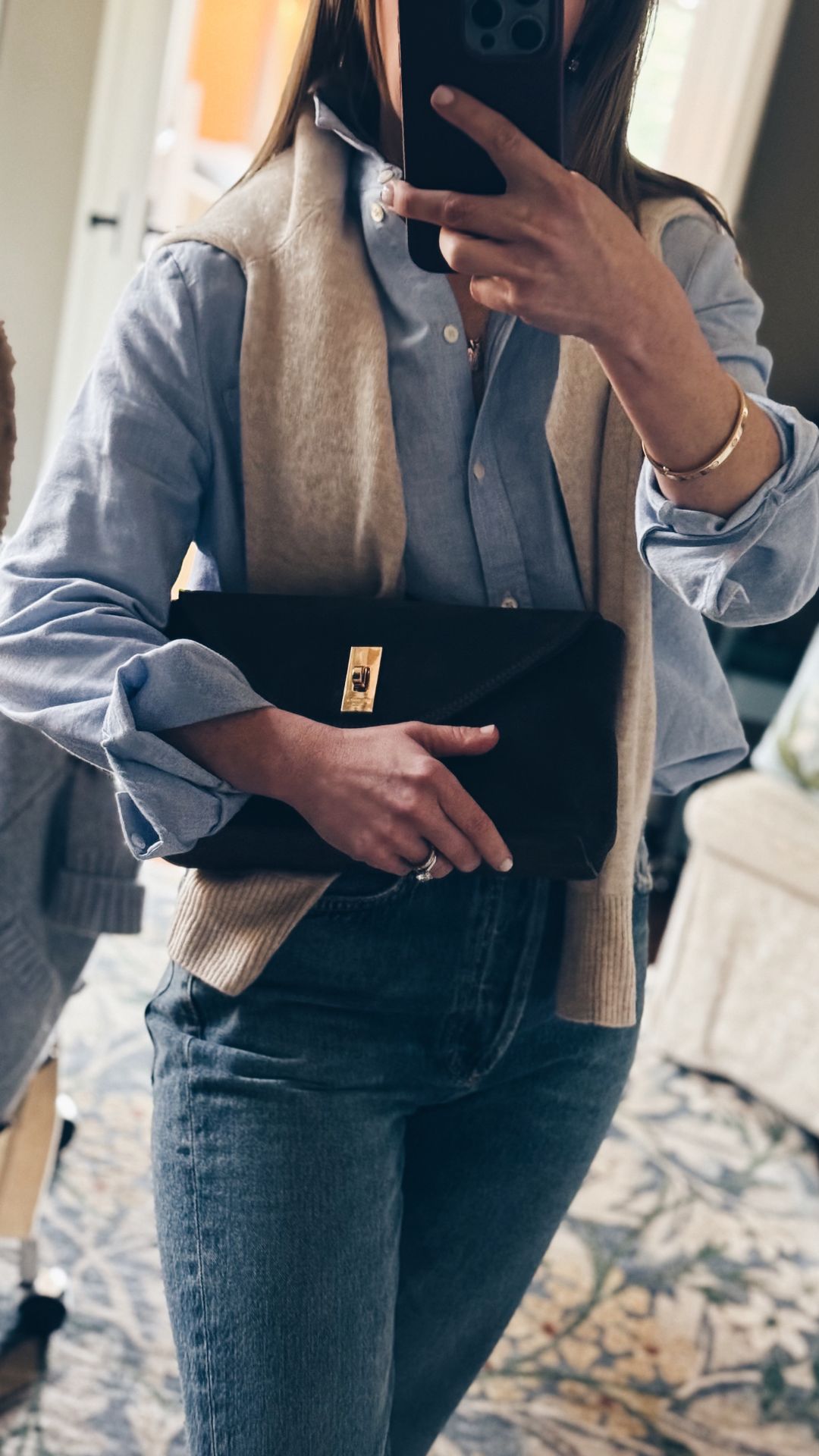 Dark Chocolate Suede Bag