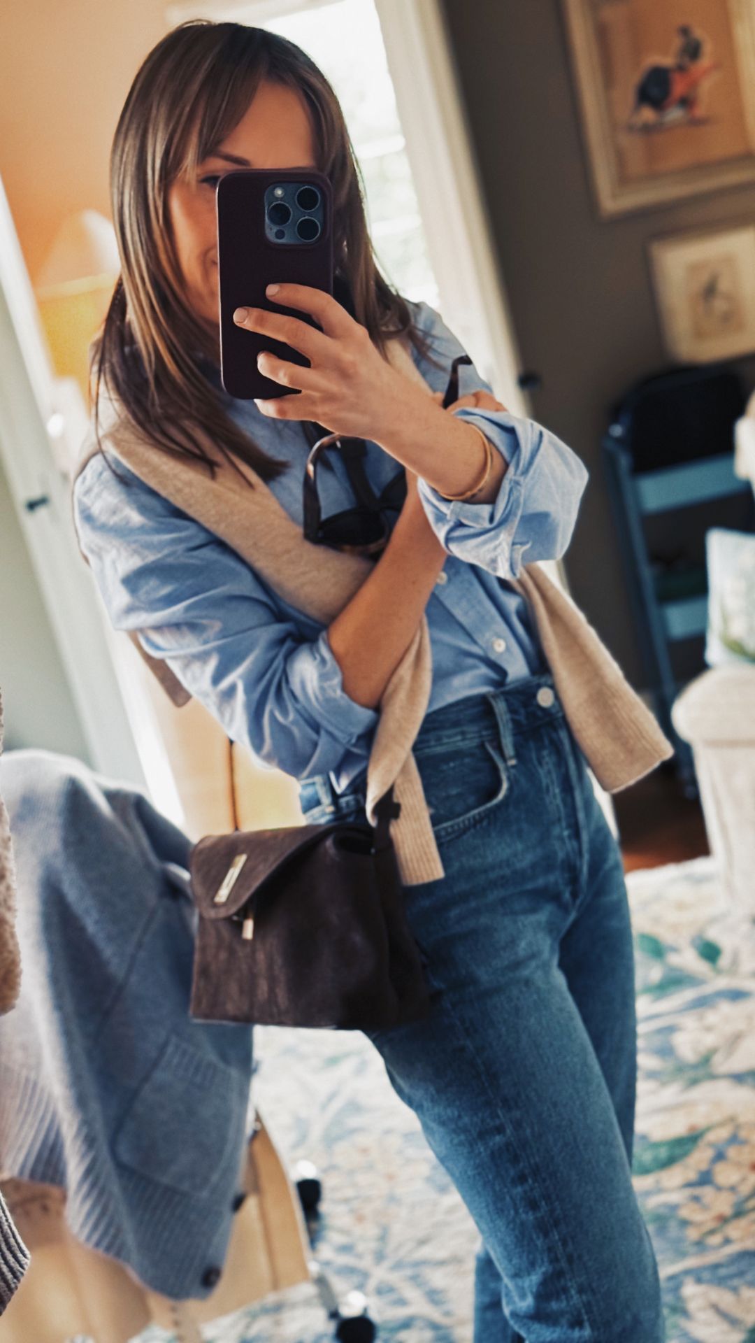 Dark Chocolate Suede Bag