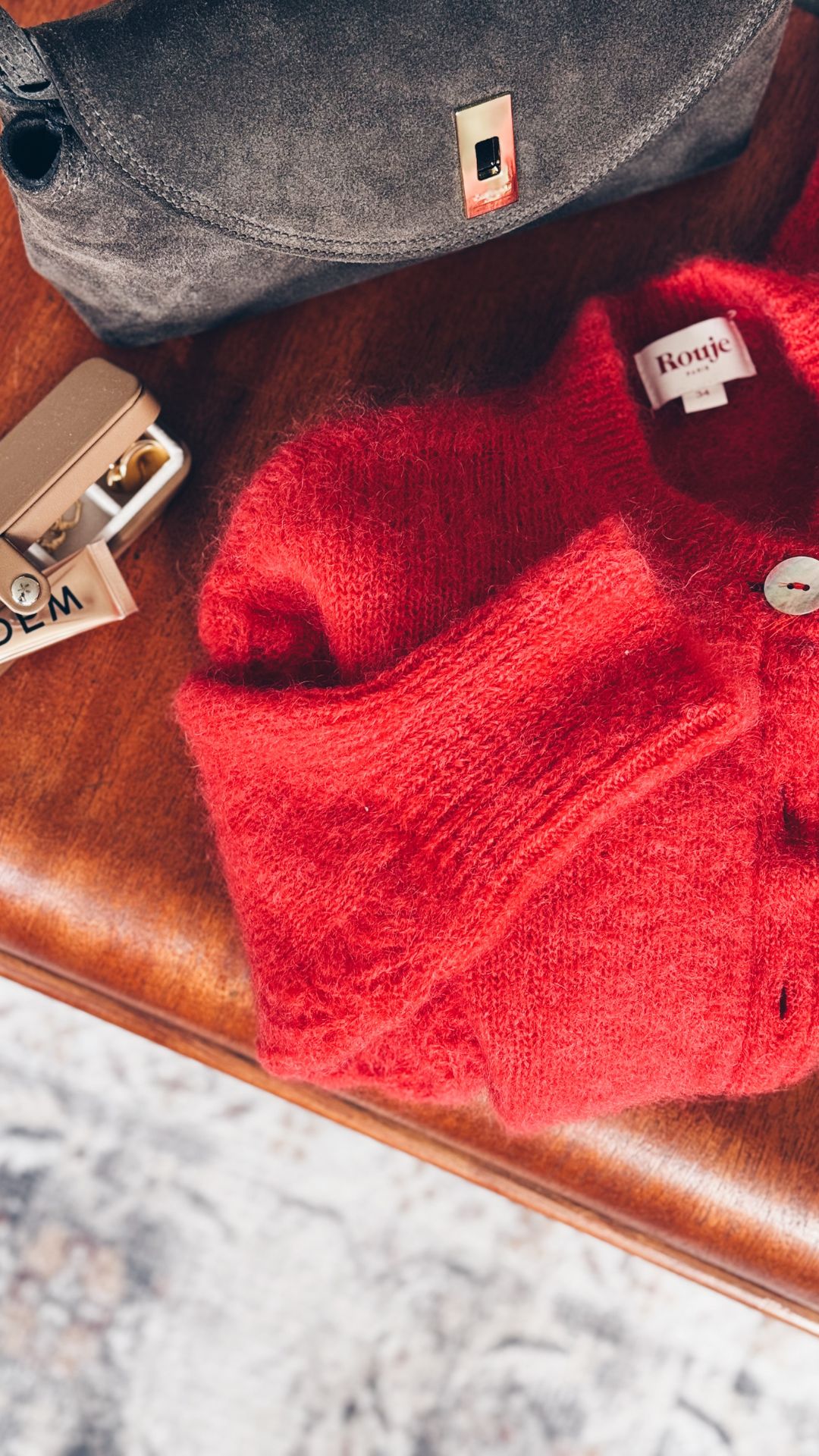 Red alpaca sweater from Rouje