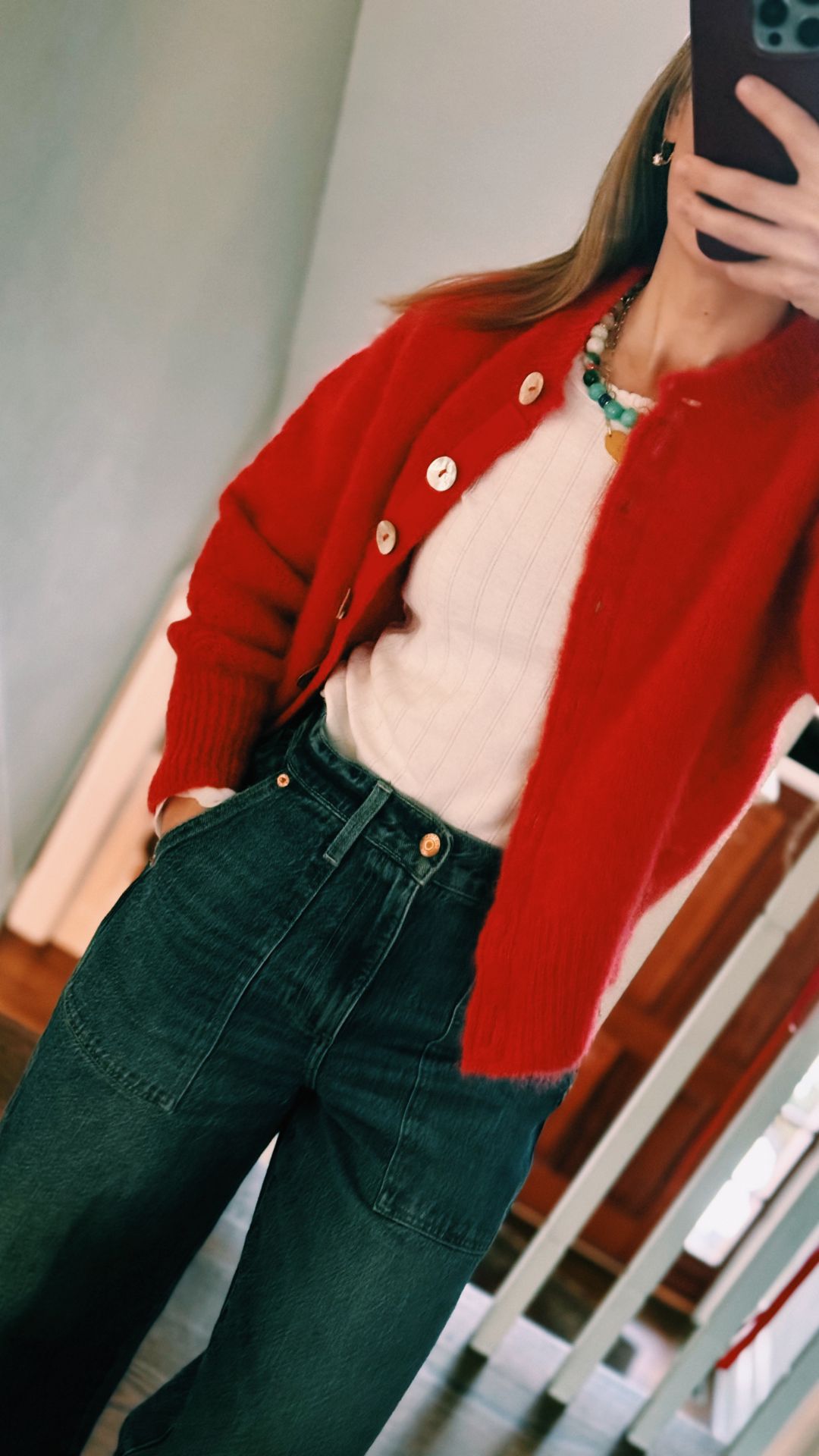 Red alpaca sweater from Rouje