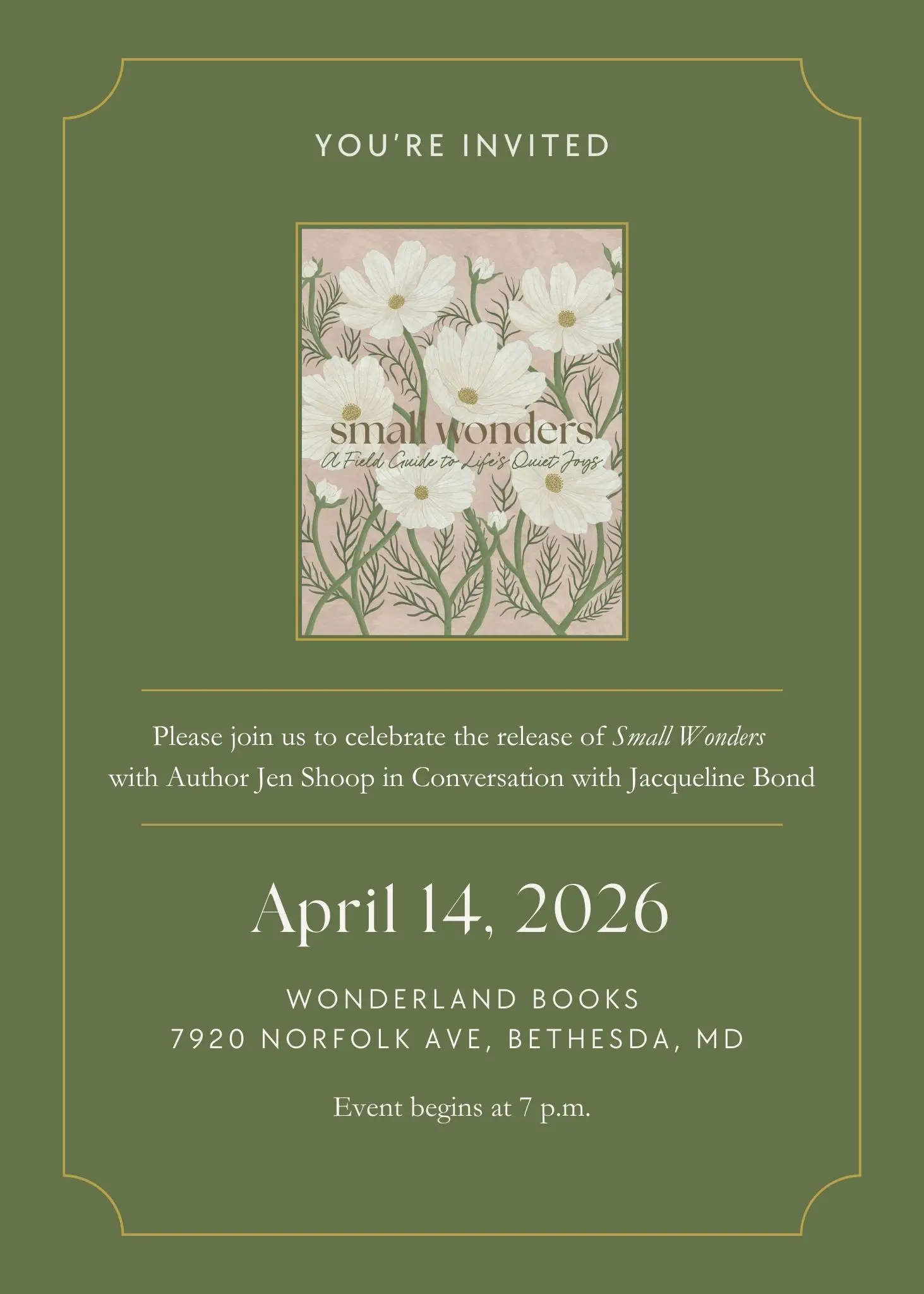 Small Wonders Jen Shoop Betehsda Event Wonderland Books