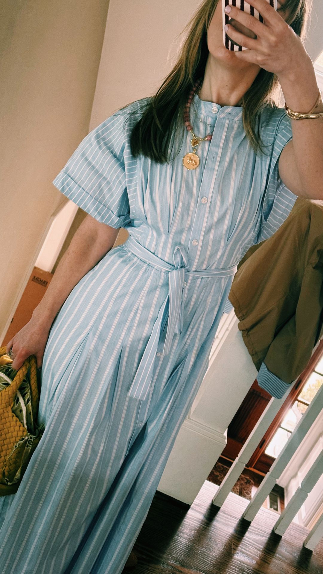 striped poplin dress