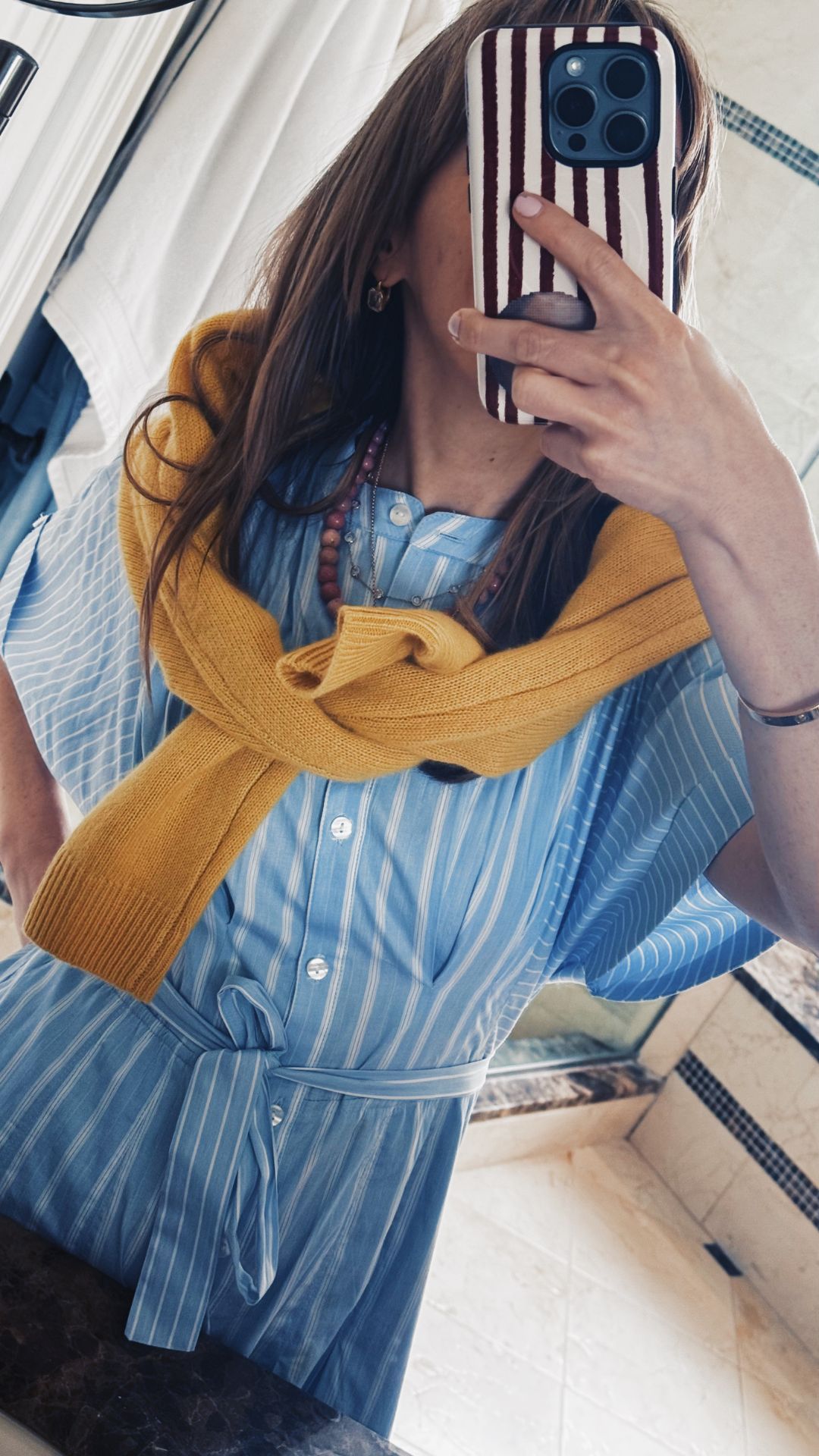 striped poplin dress