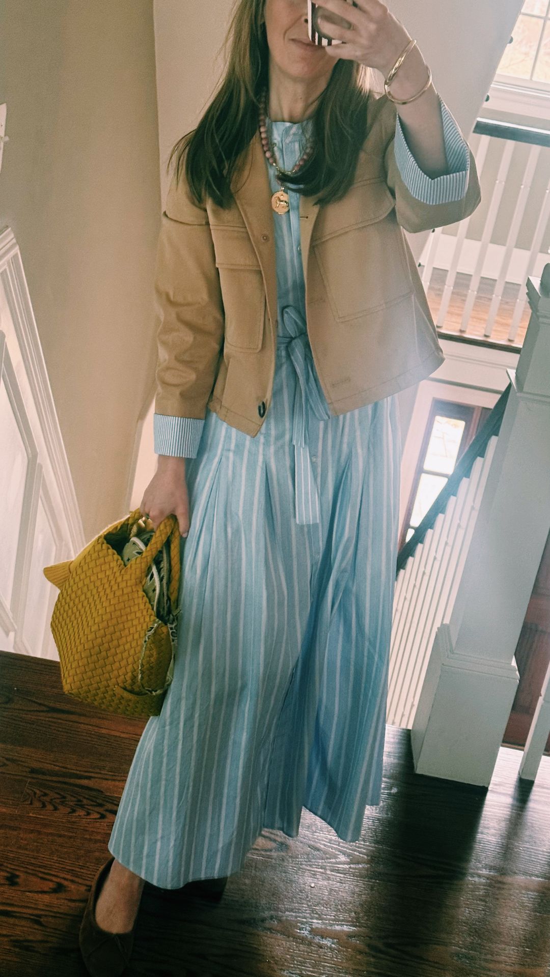 striped poplin dress