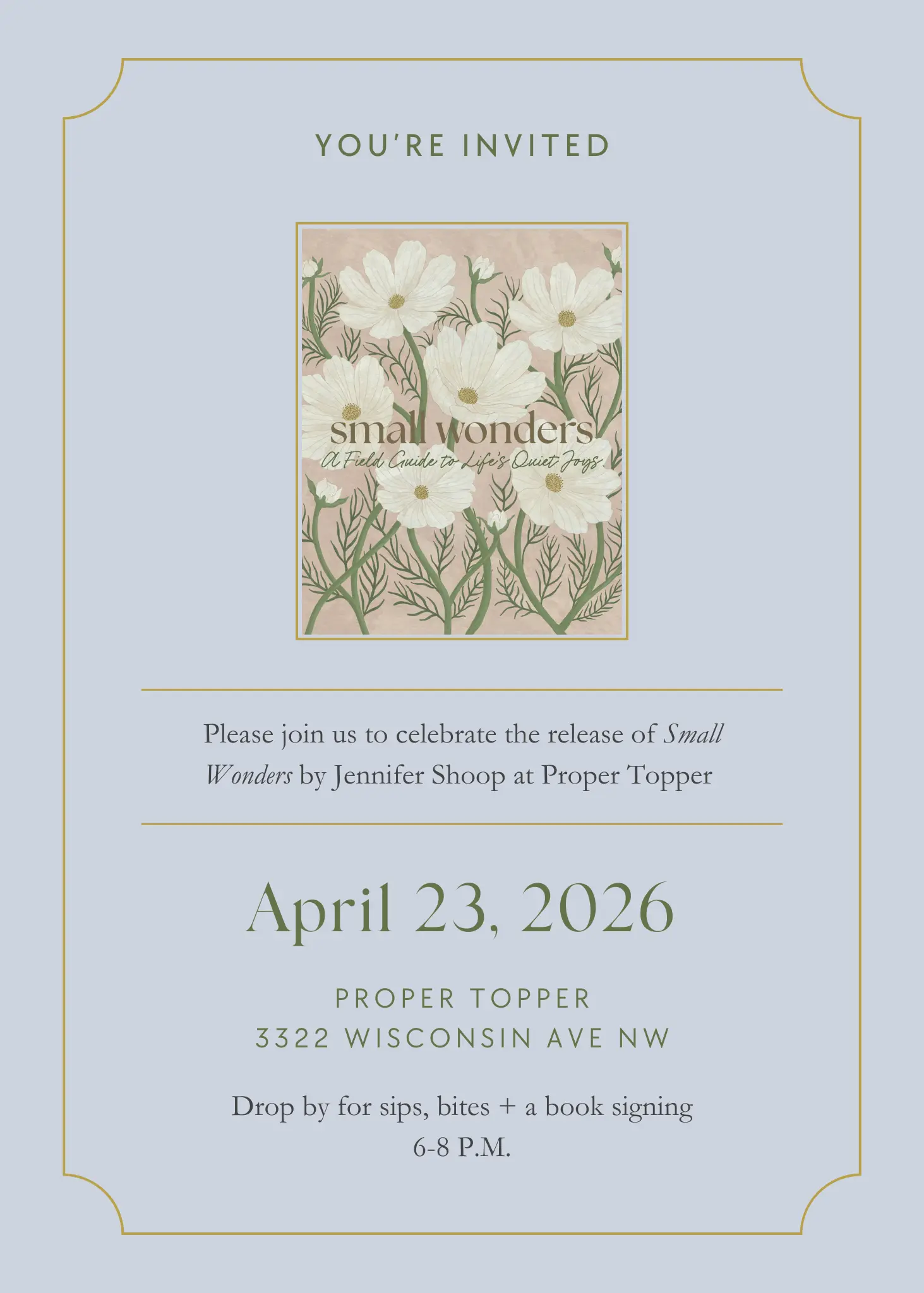 Jen Shoop Proper Topper Event