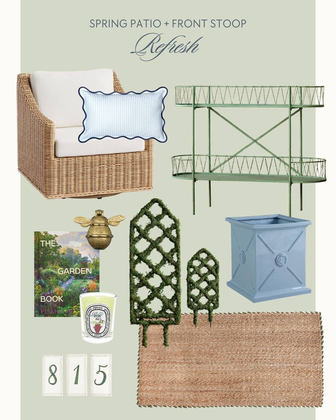 Spring patio and front stoop refresh collage. 