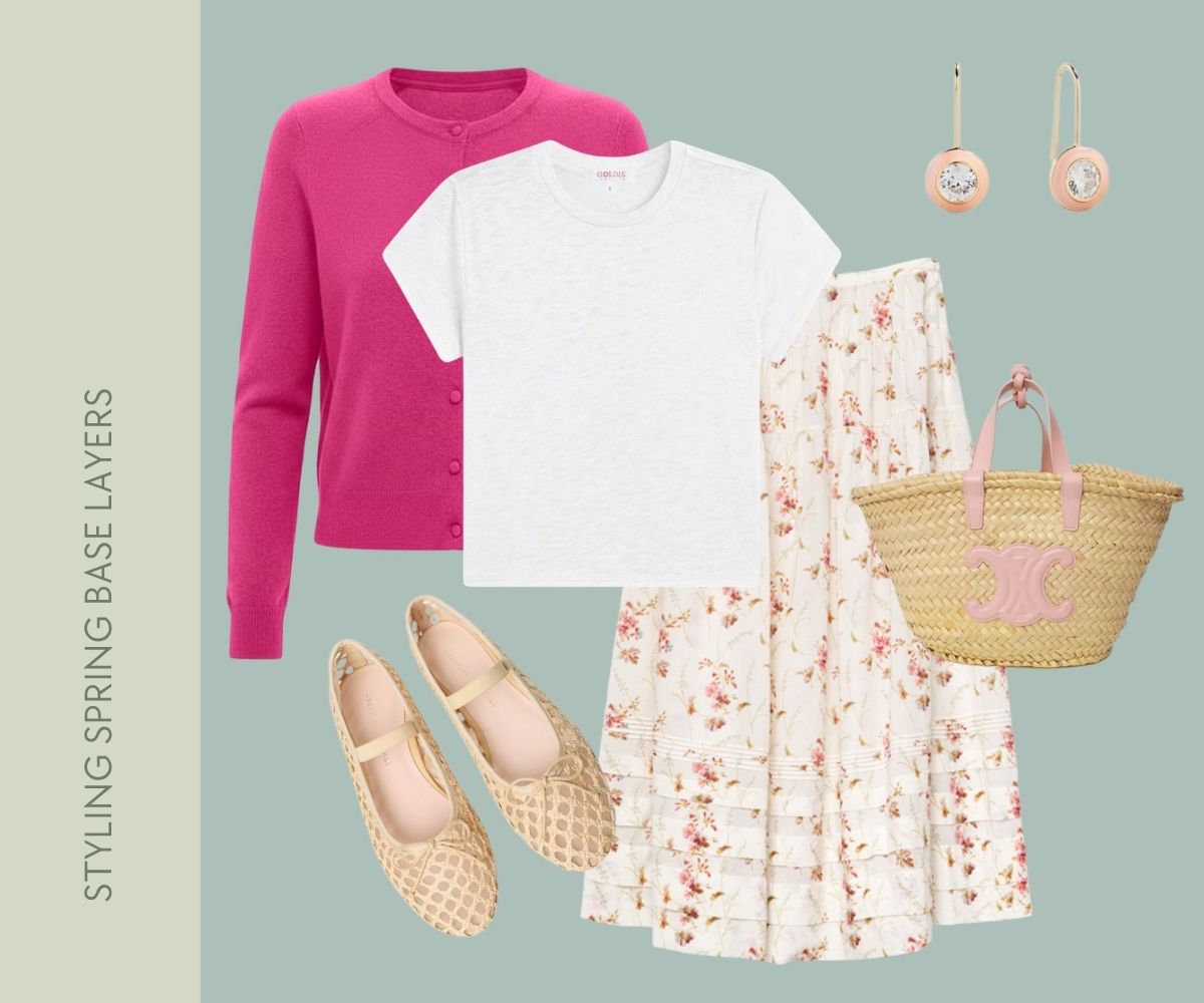 Styling spring base layers collage. 