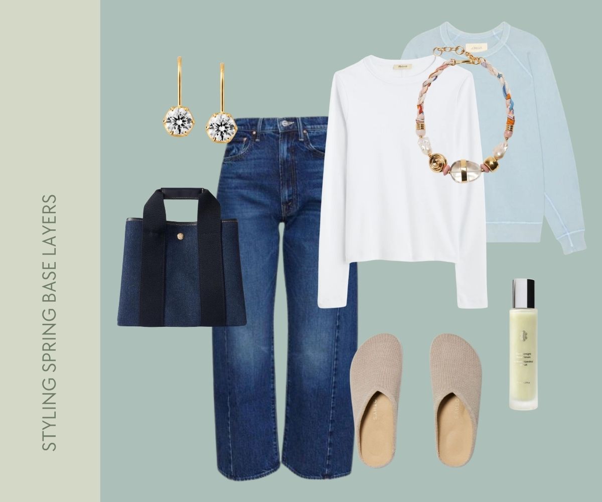 Styling spring base layers collage. 