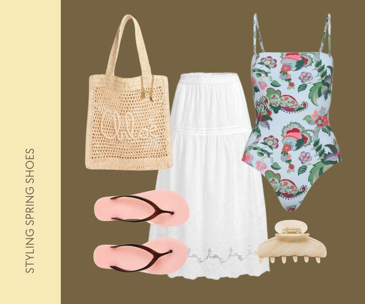 Styling spring shoes collage.