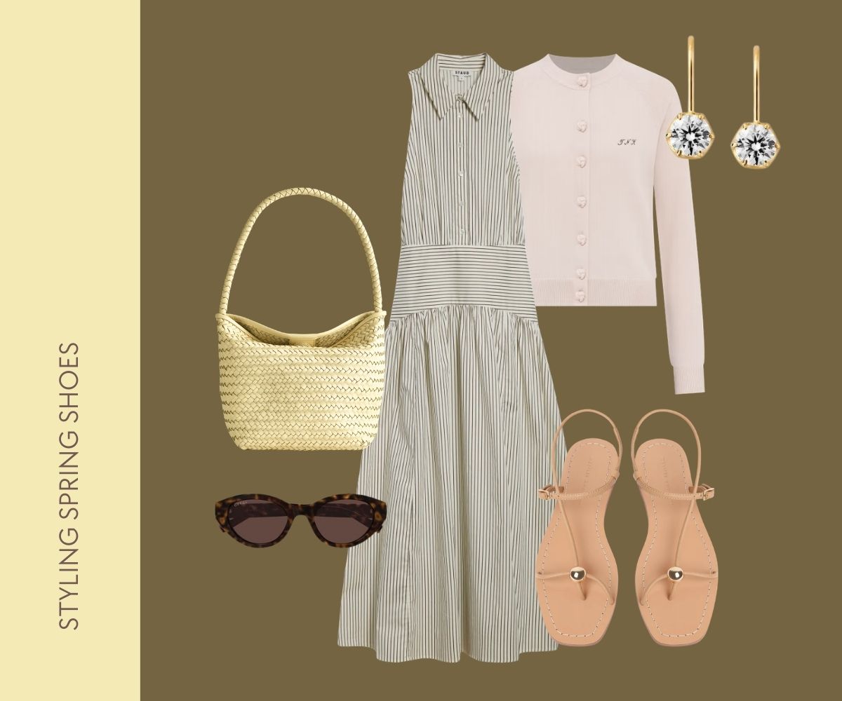 Styling spring shoes collage.