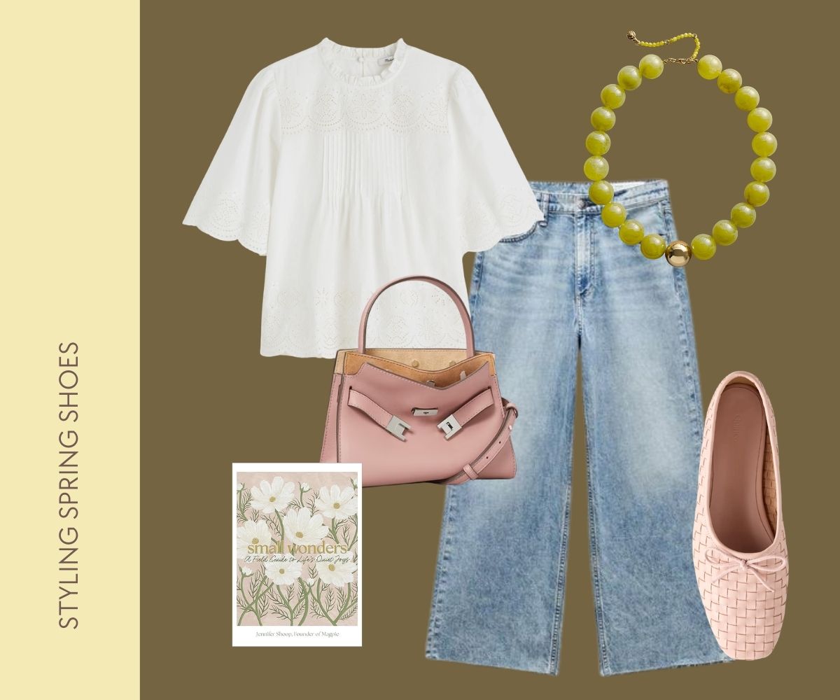 Styling spring shoes collage.