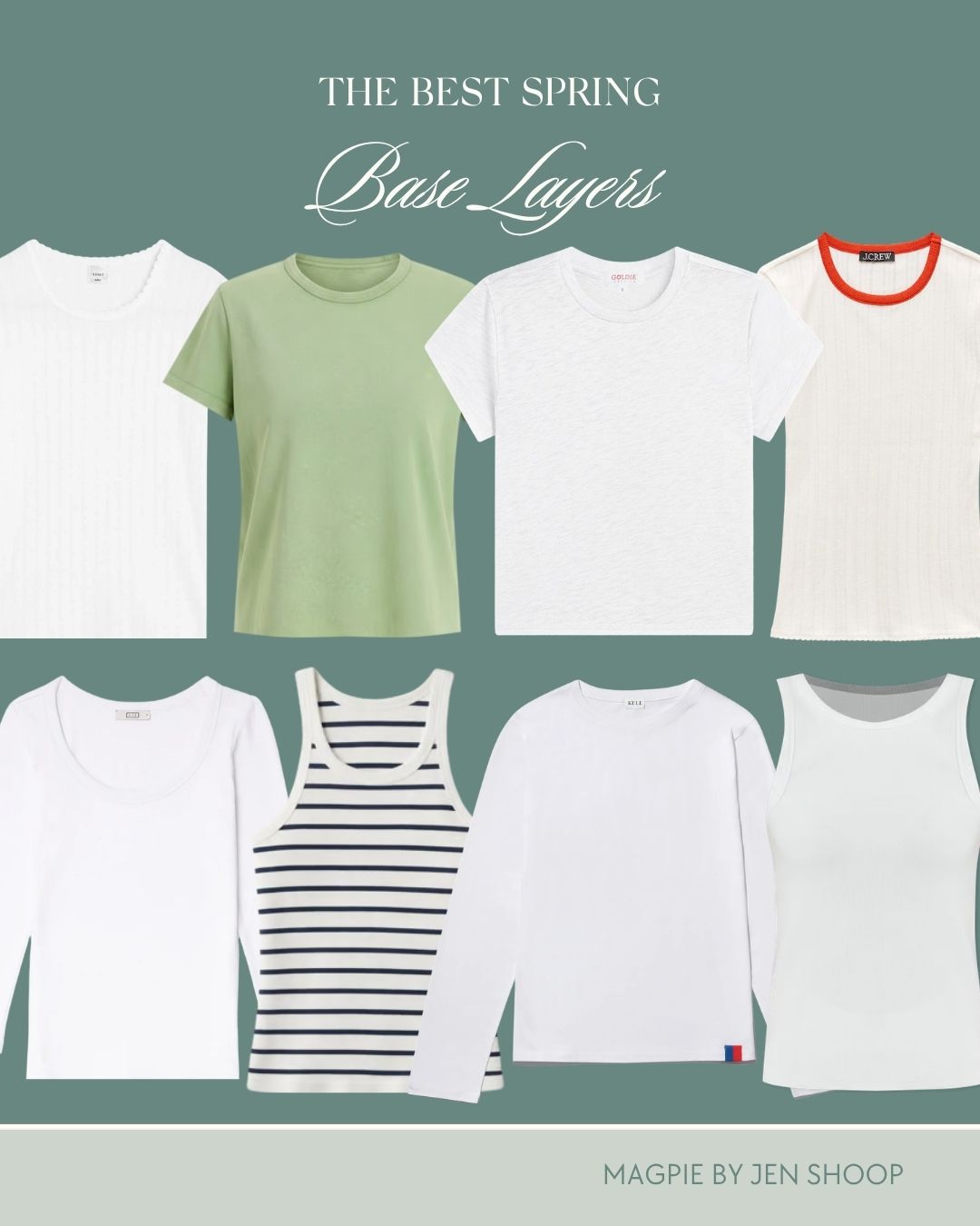 Styling spring base layers collage.