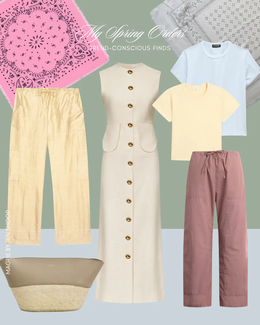 Barrel pants and bandana scarves for spring 2026