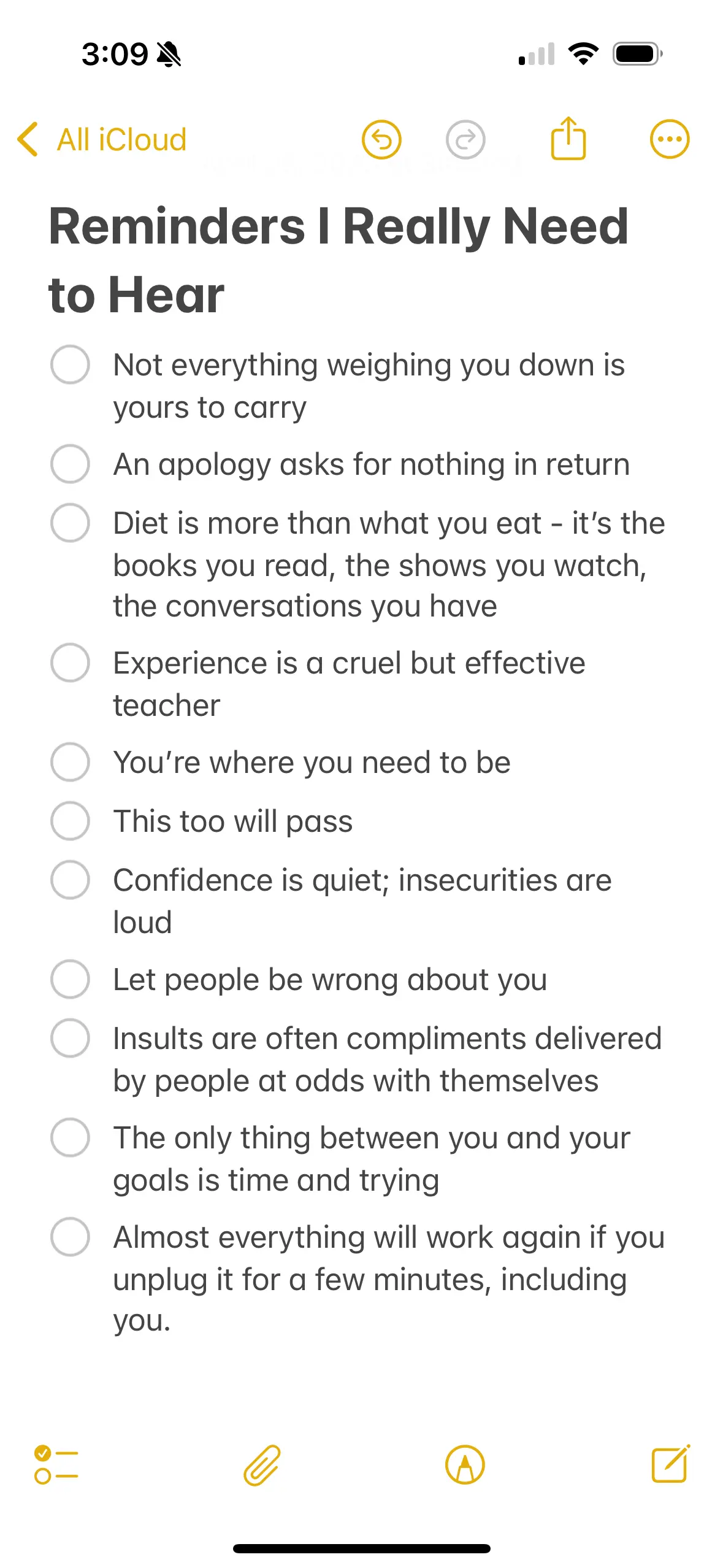 Mantras on iphone note