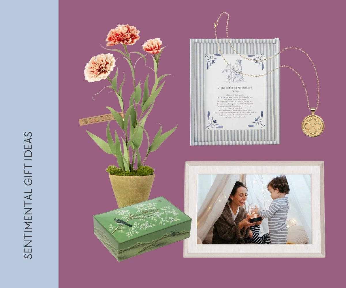 Sentimental gift ideas collage.