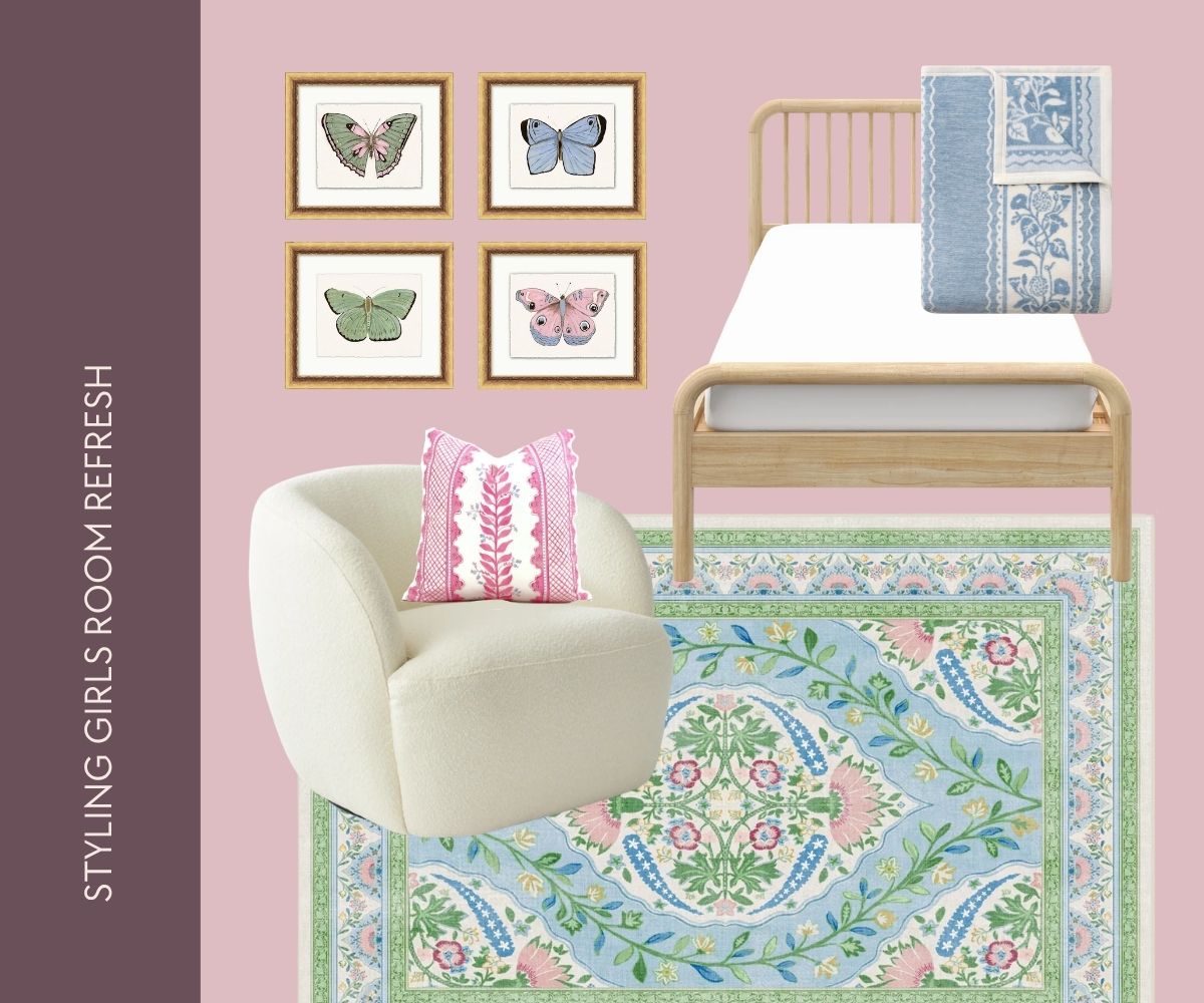 Girls' room refresh collage.