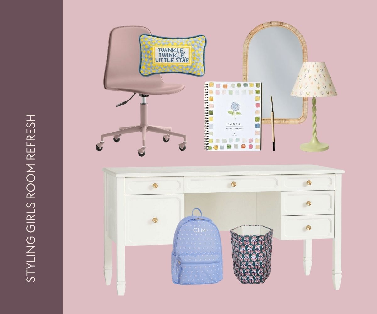 Girls' room refresh collage.