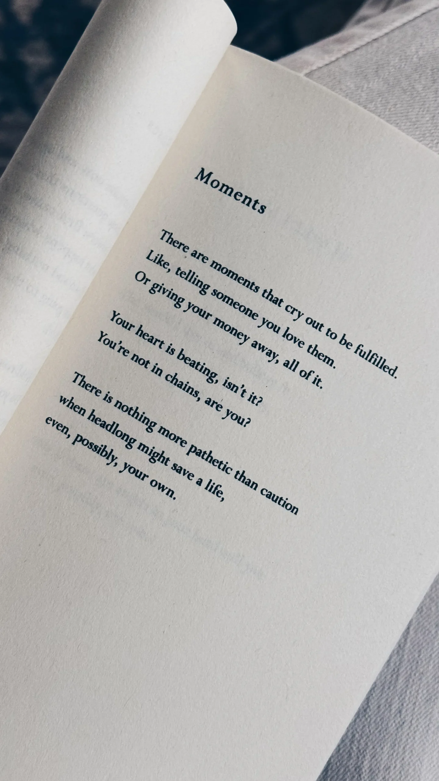 Mary Oliver "Moments" poem