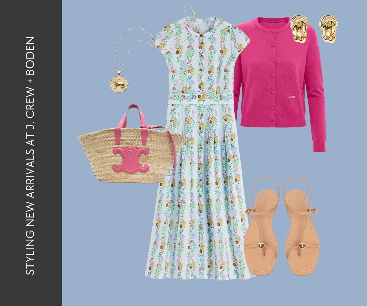 Styling new arrivals at J. Crew + Boden collage.