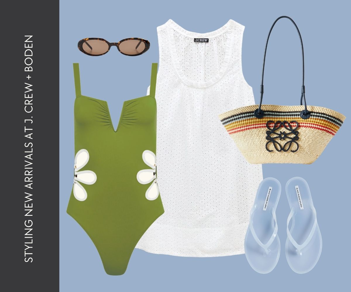 Styling new arrivals at J. Crew + Boden collage.