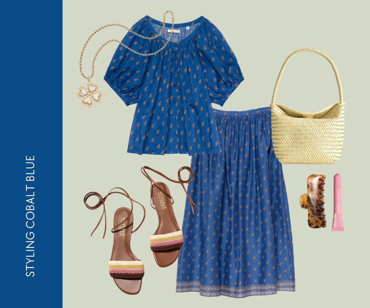 Styling cobalt blue collage.