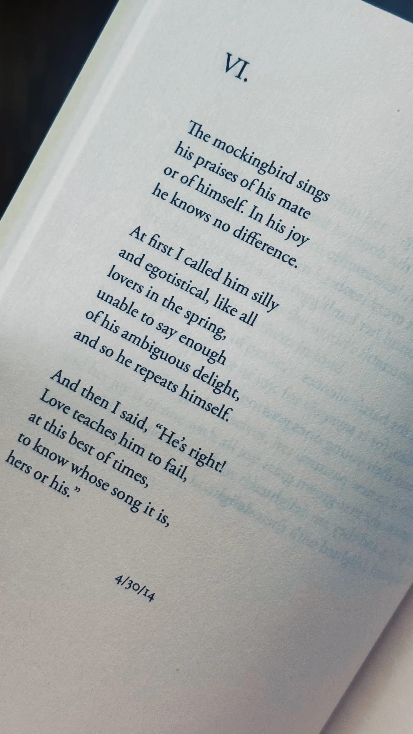 Wendell Berry Mockingbird Poem
