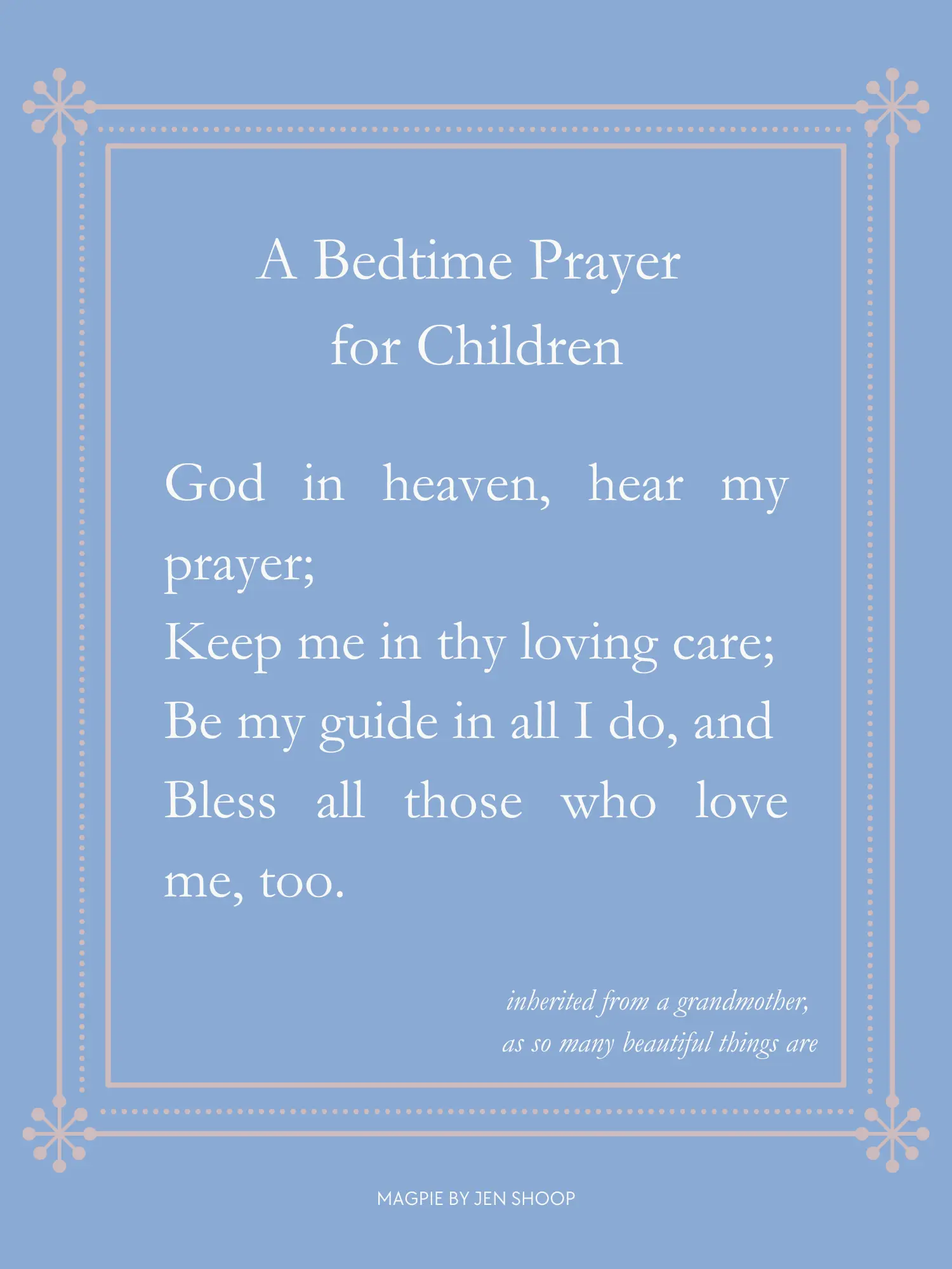 bedtime prayer for children