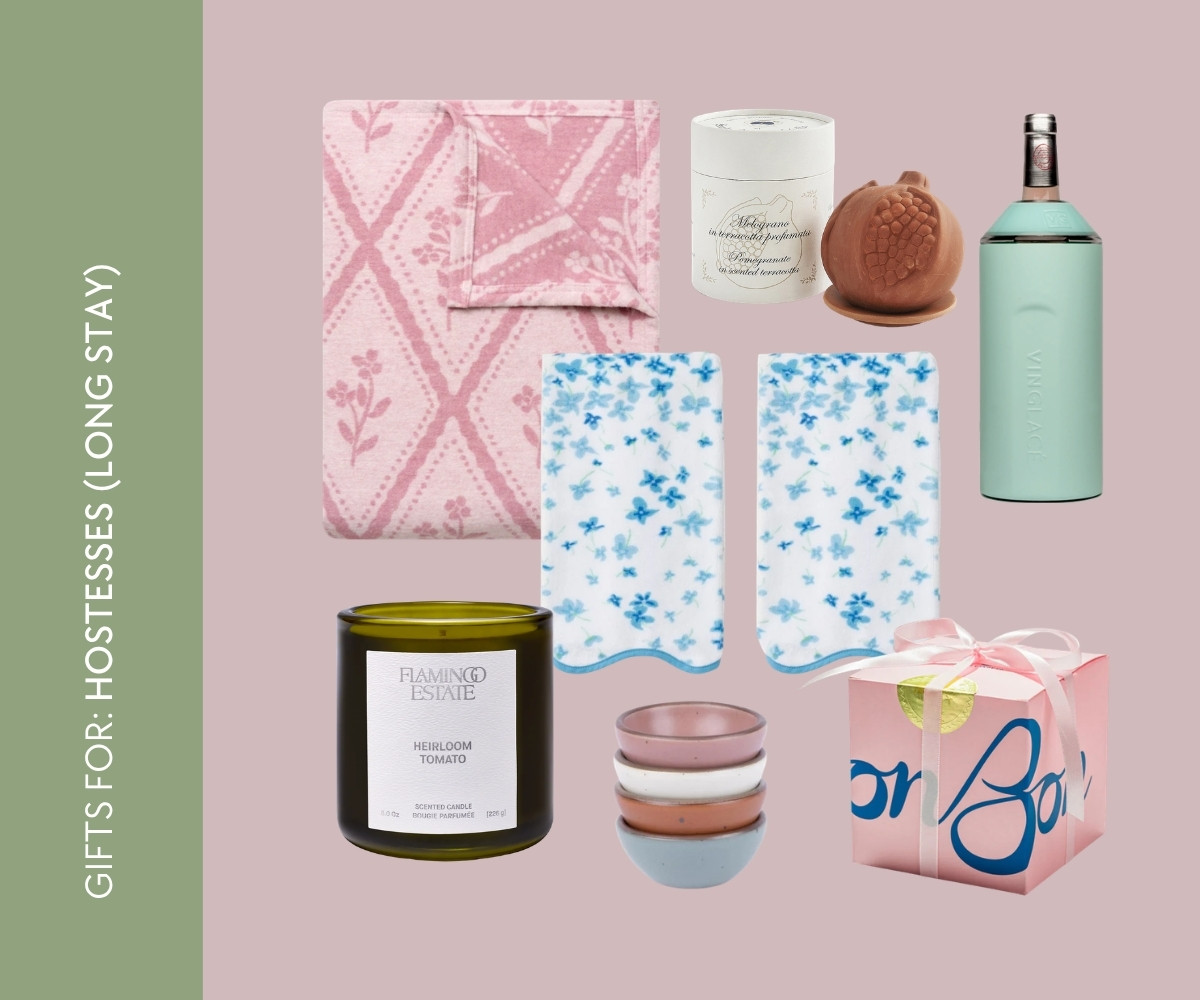 Gifts for hostesses (long stay) collage. 
