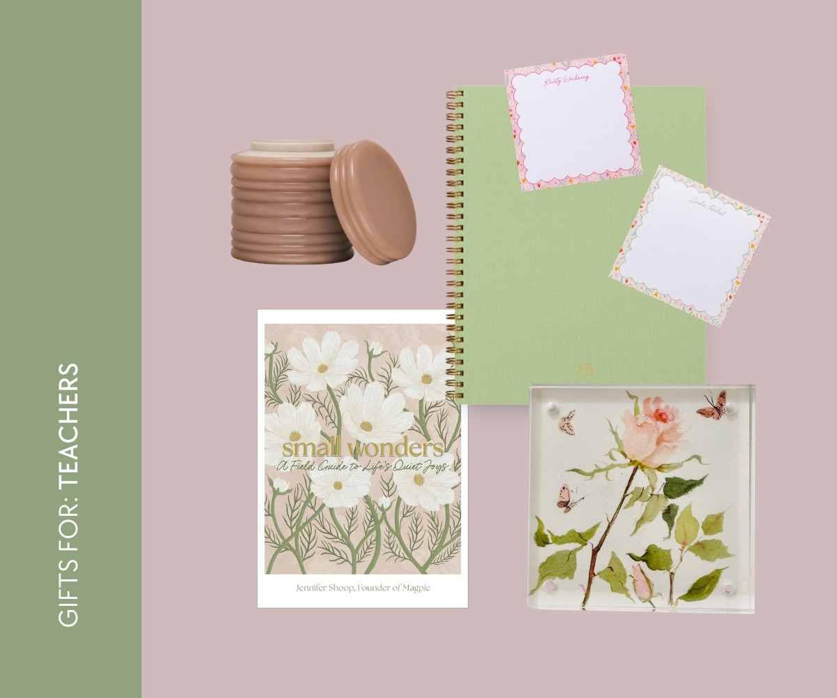Gift ideas for teachers collage. 