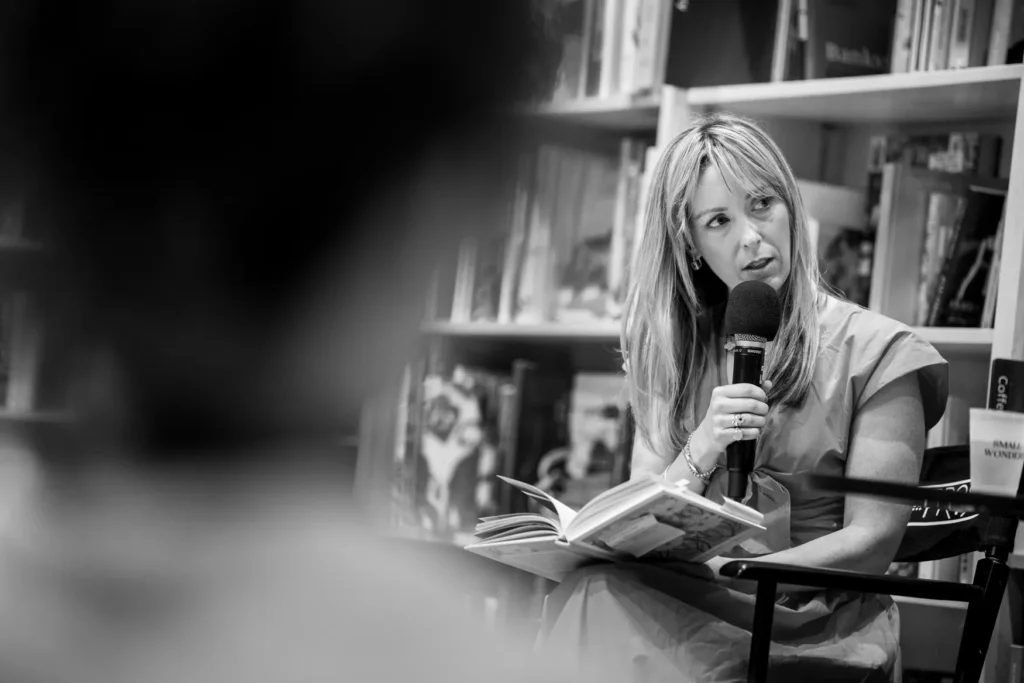 Jen Shoop speaking at her Small Wonders book event at Politics & Prose in Washington DC