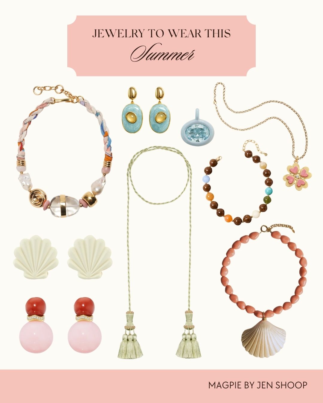Jewelry to wear this summer collage. 
