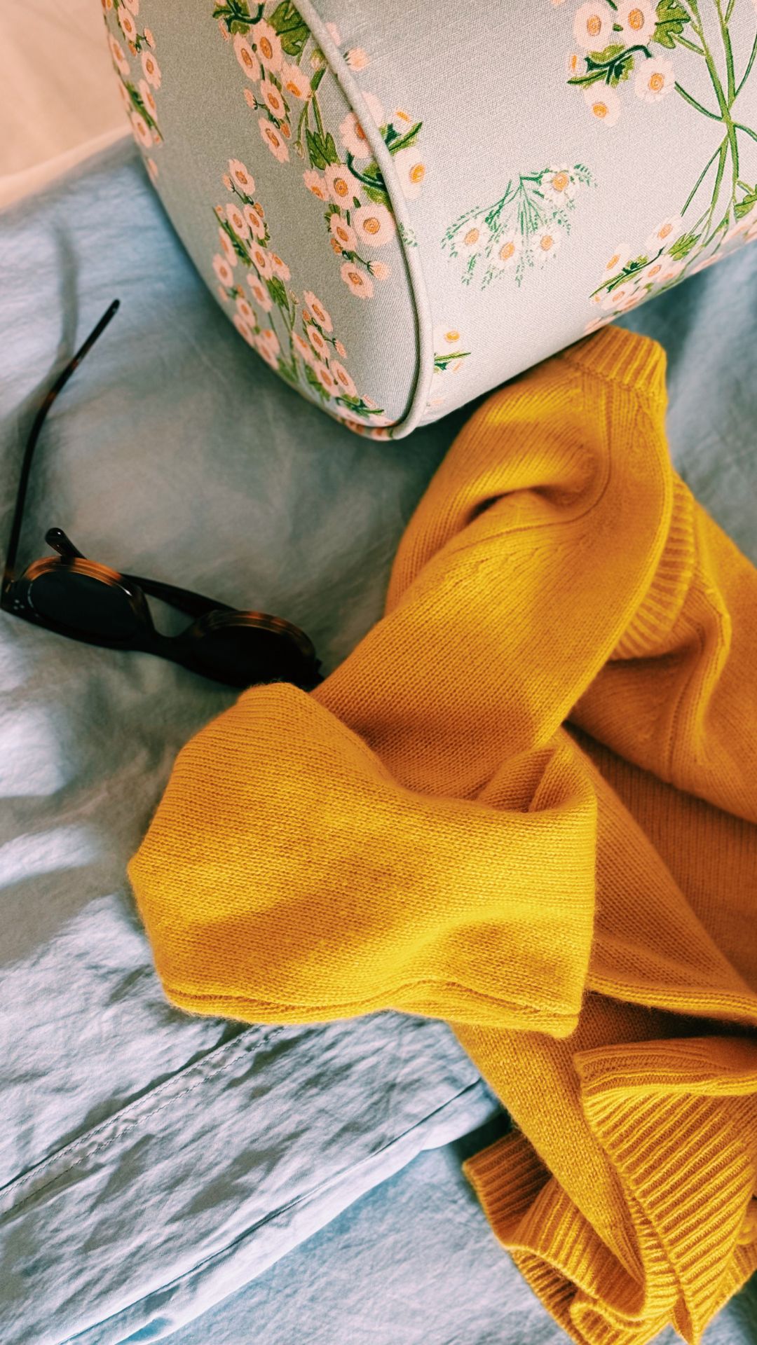 yellow cardigan