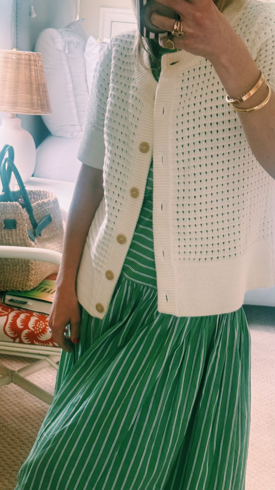 green dress