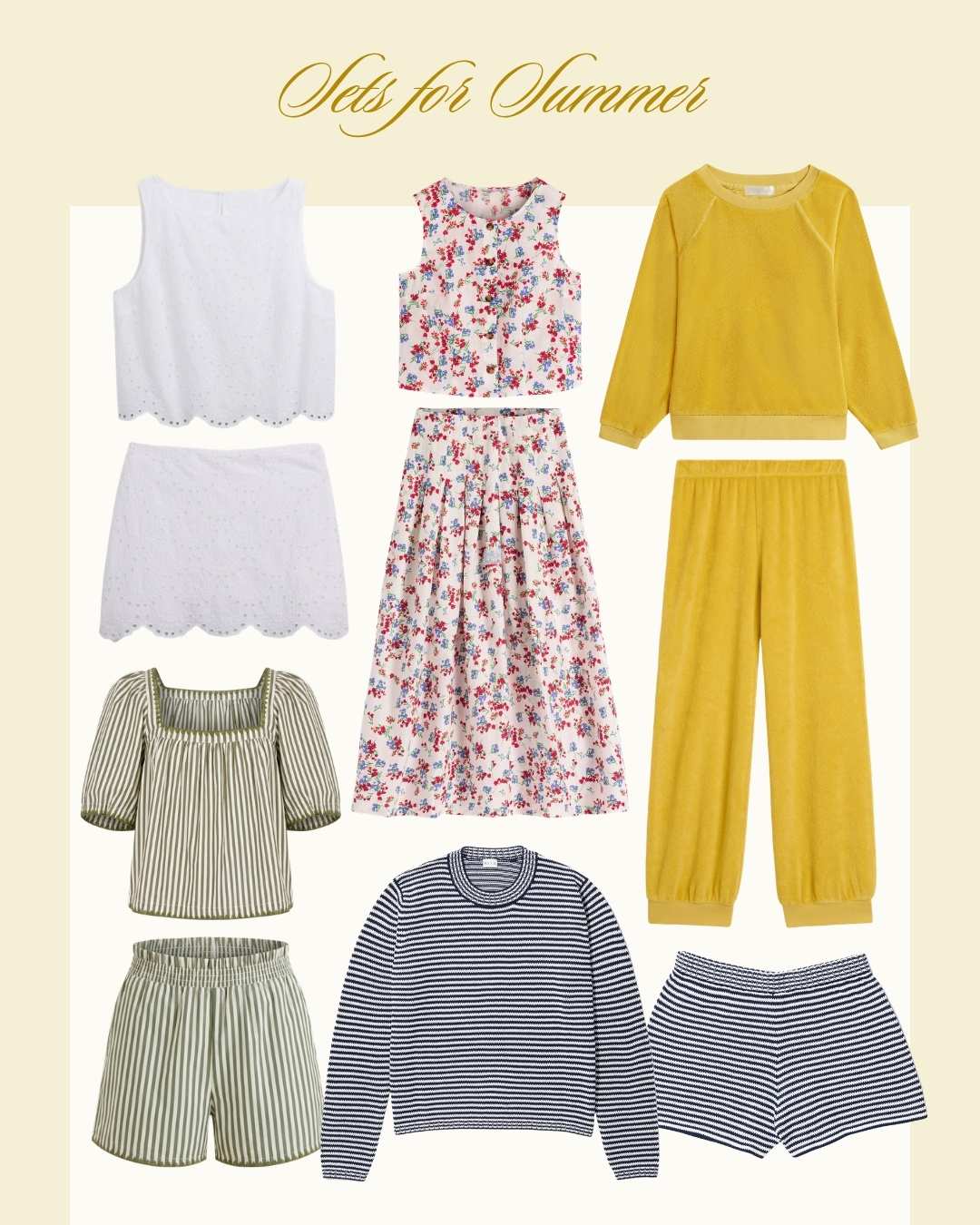 Sets for summer collage. 