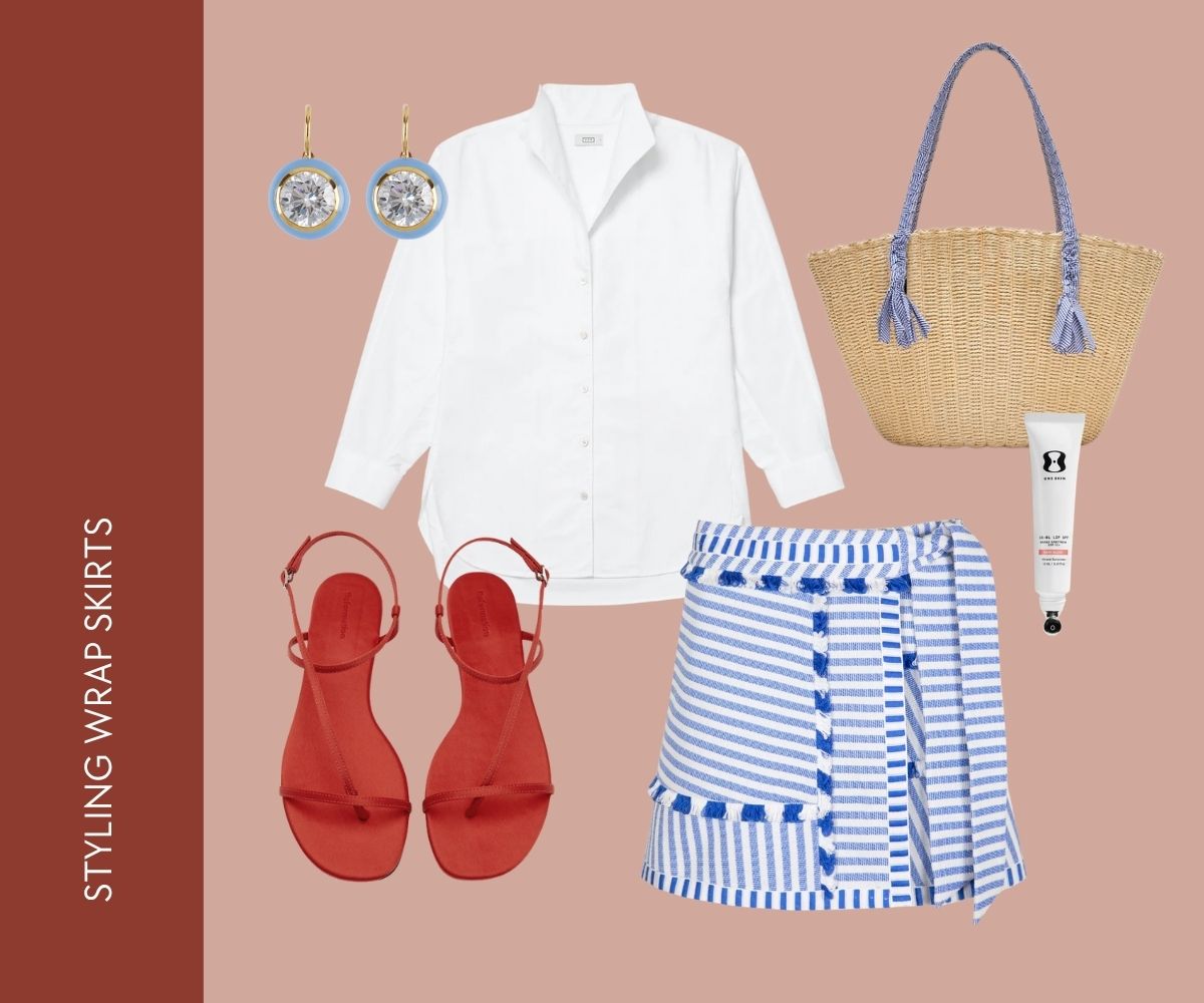 Styling wrap skirts collage. 