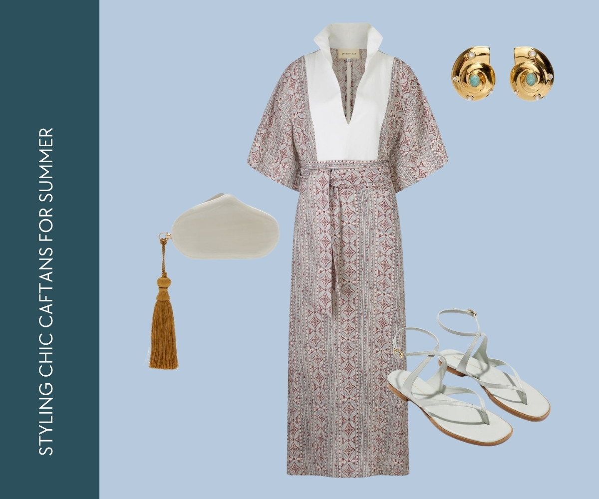 Styling chic caftans for summer collage. 